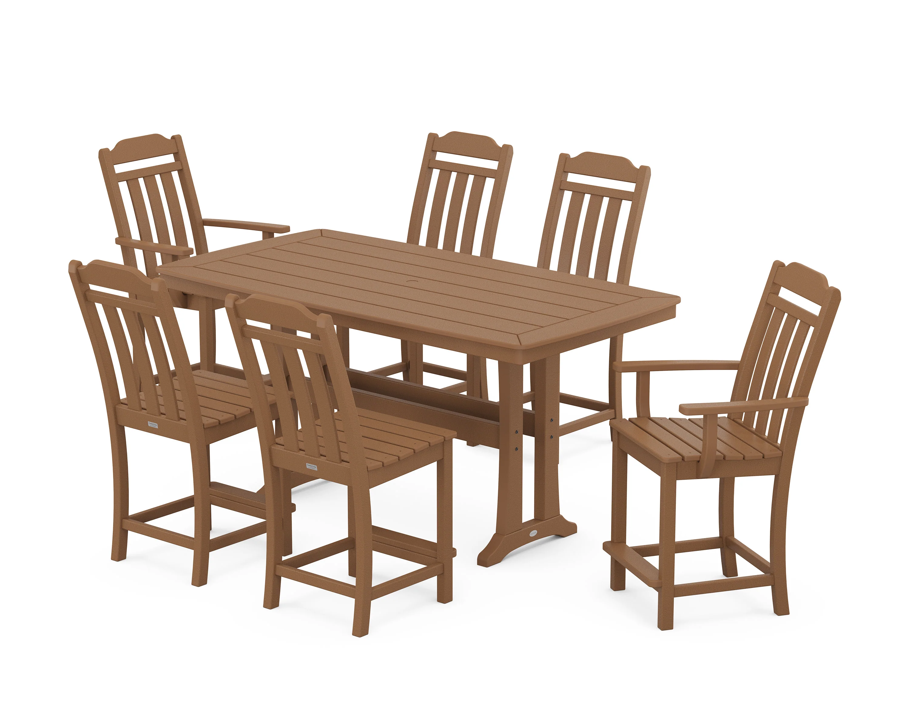 Cottage 7-Piece Counter Set with Trestle Legs - Image 6