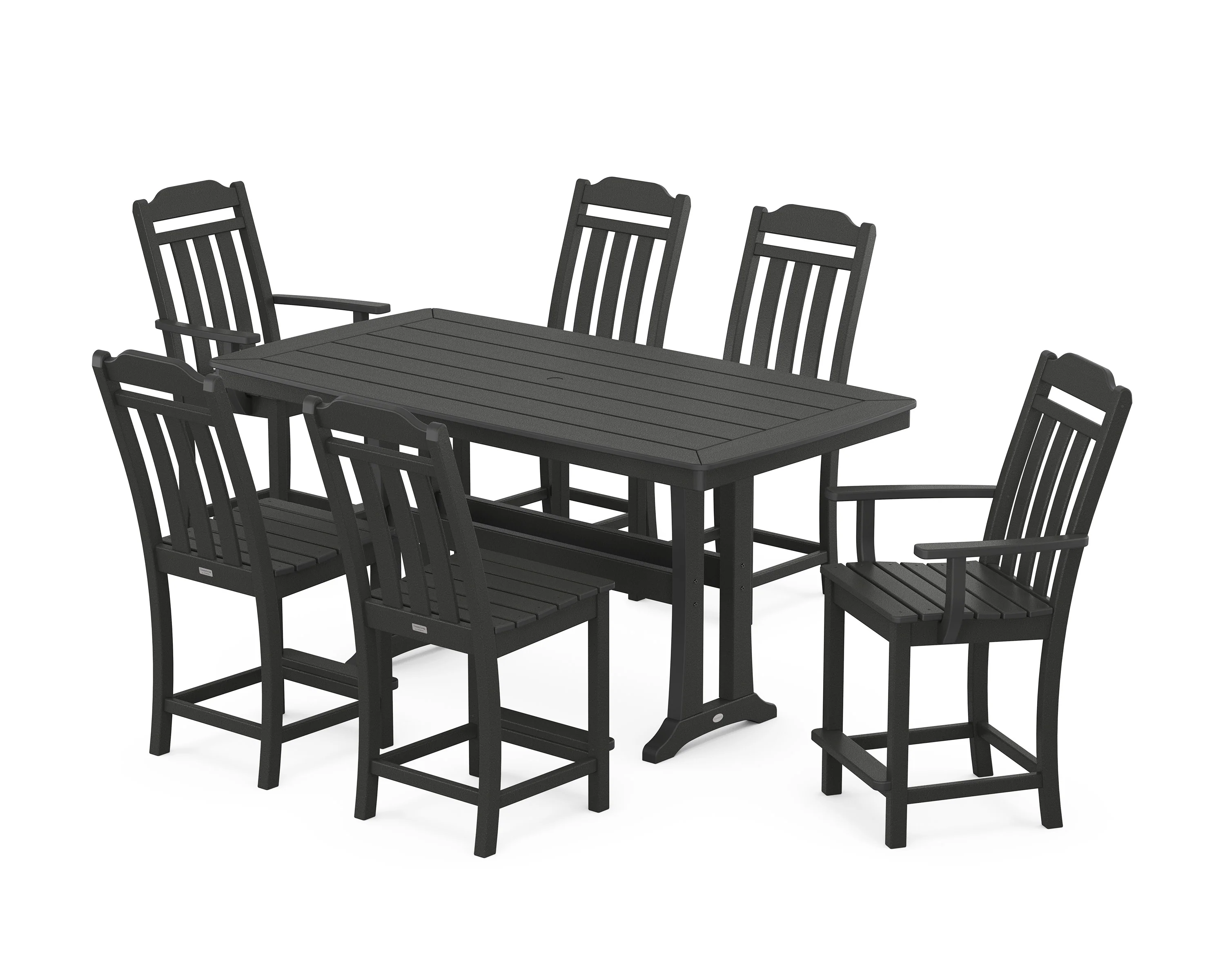 Cottage 7-Piece Counter Set with Trestle Legs - Image 9
