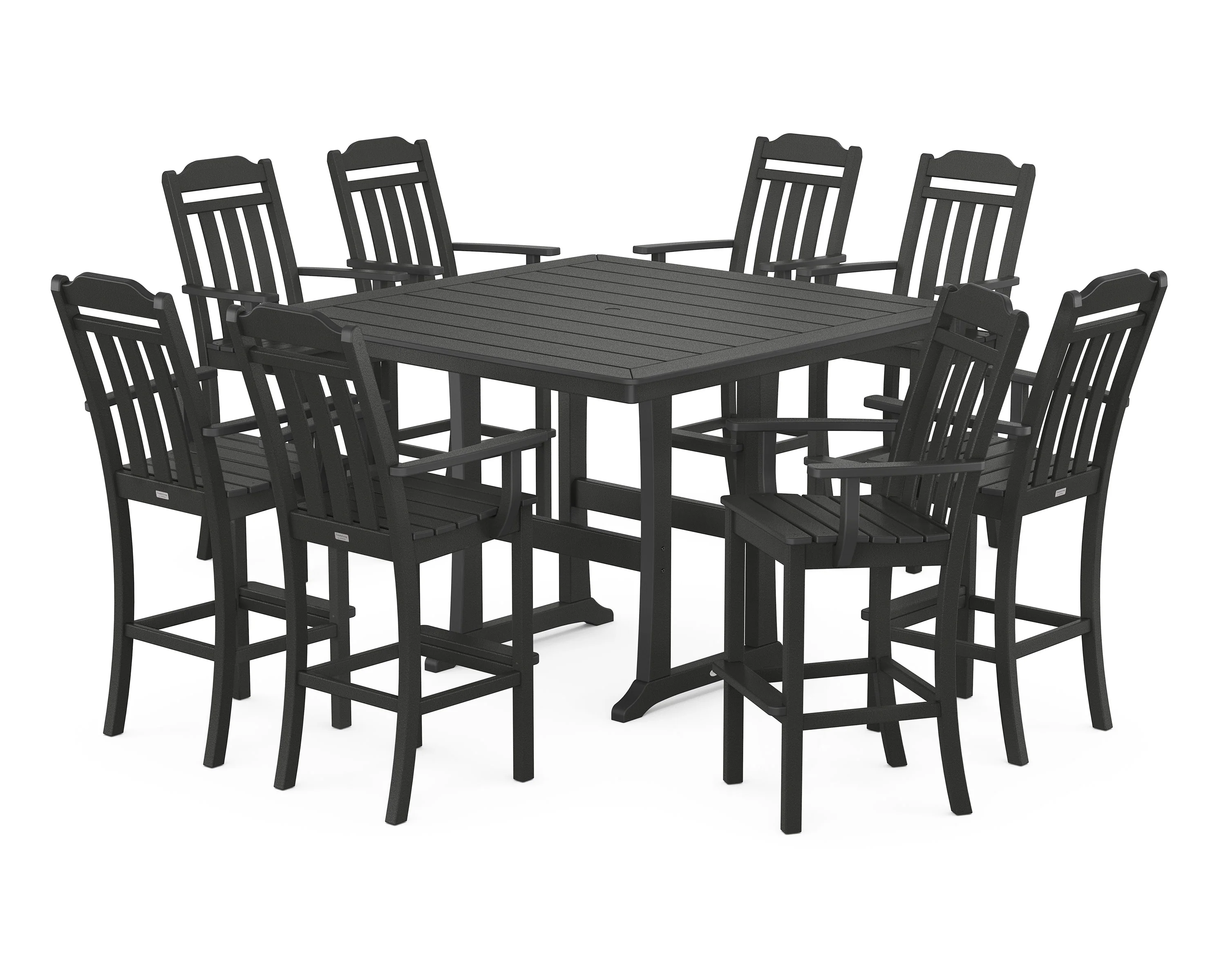 Cottage 9-Piece Bar Set with Trestle Legs - Image 4