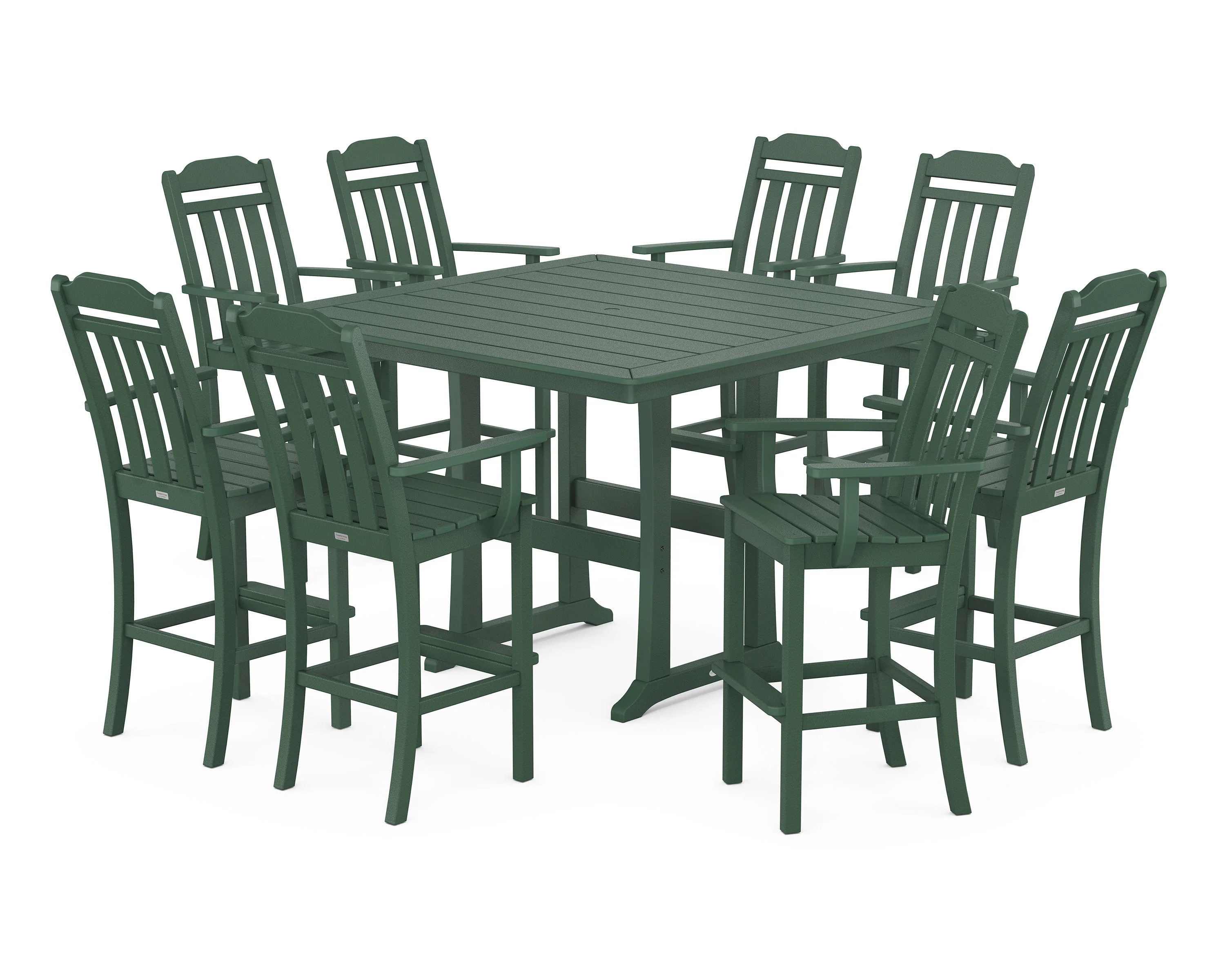 Cottage 9-Piece Bar Set with Trestle Legs - Image 7