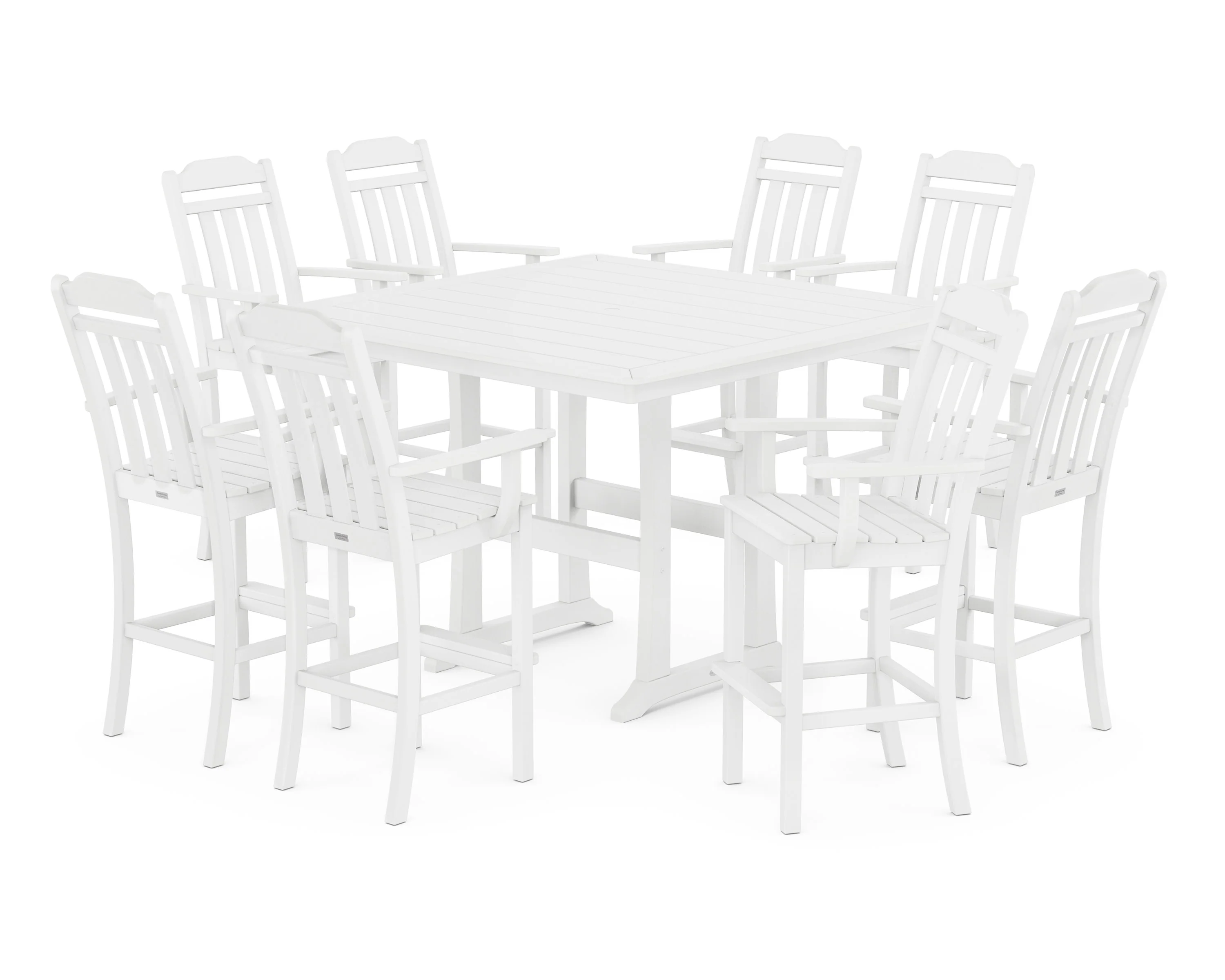 Cottage 9-Piece Bar Set with Trestle Legs - Image 9