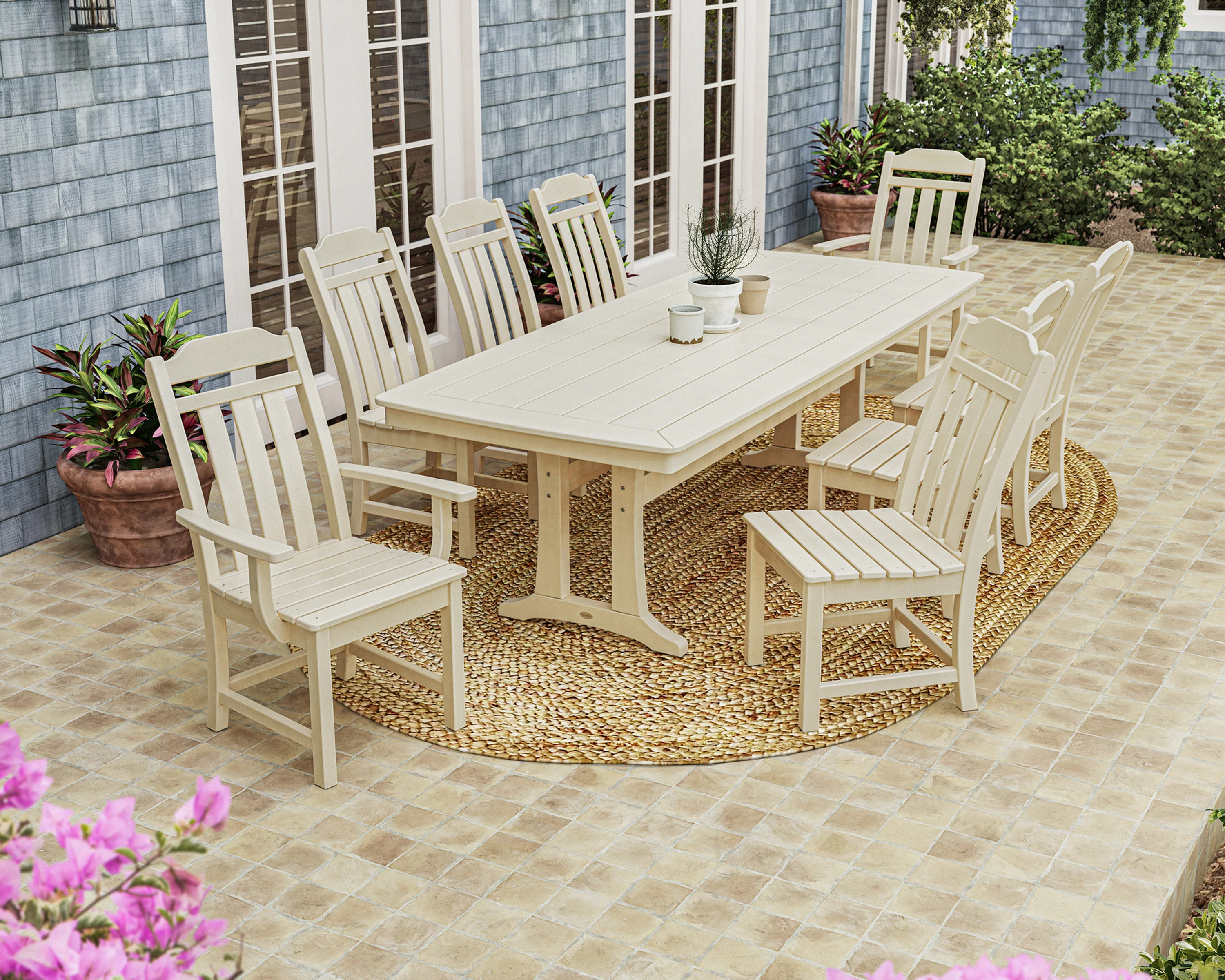 Cottage 9-Piece Dining Set with Trestle Legs - Image 3