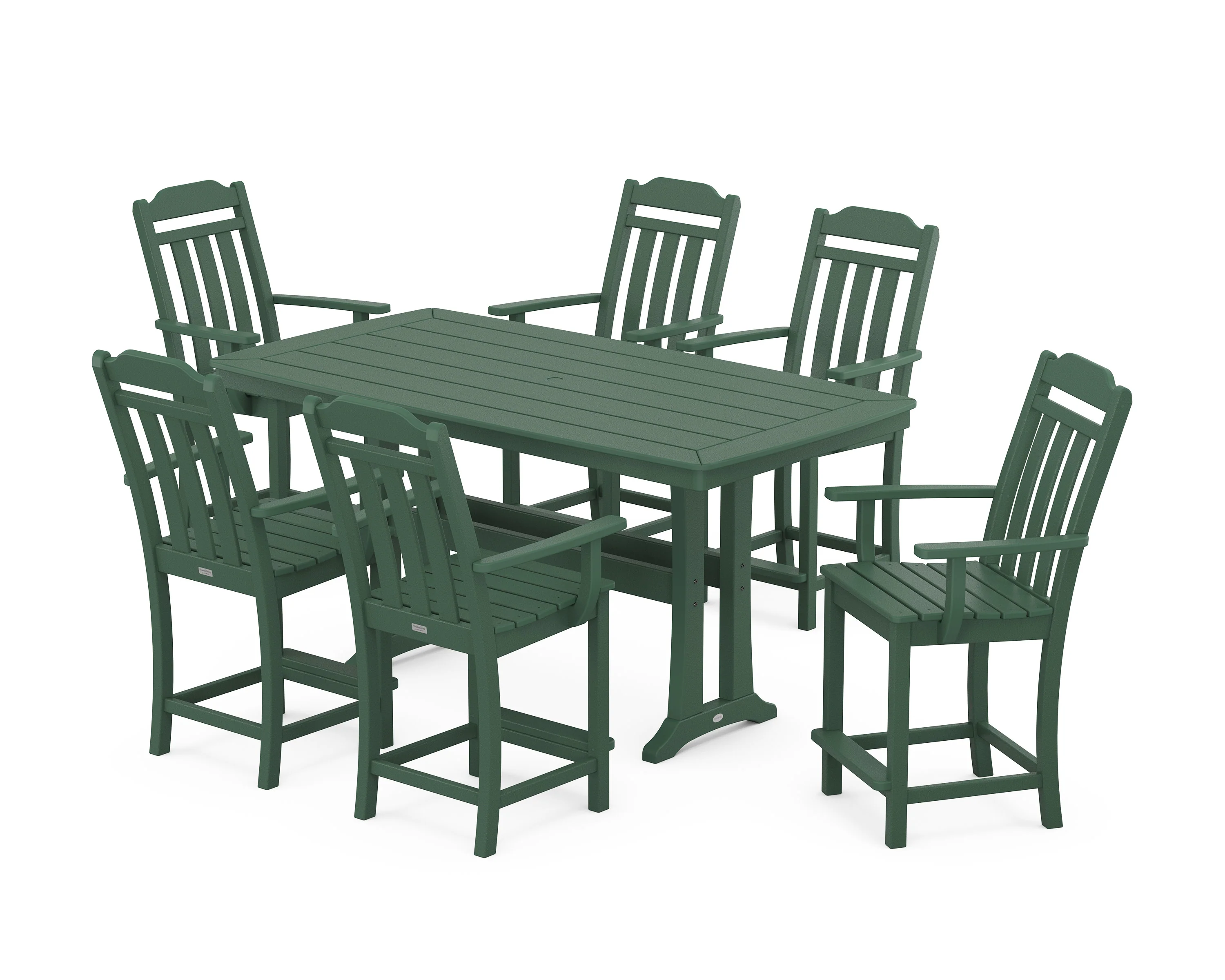 Cottage Arm Chair 7-Piece Counter Set with Trestle Legs - Image 5