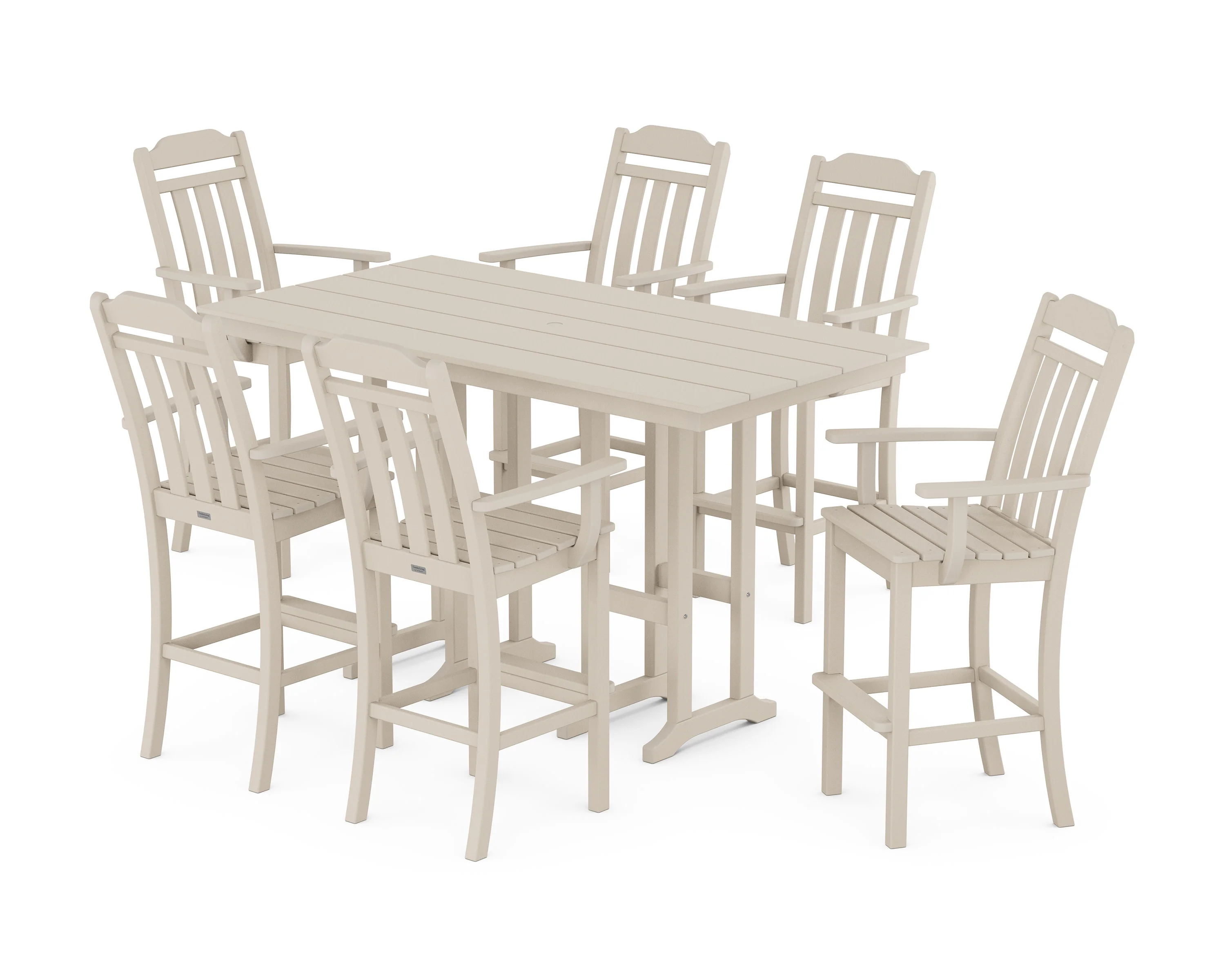 Cottage Arm Chair 7-Piece Farmhouse Bar Set - Image 6