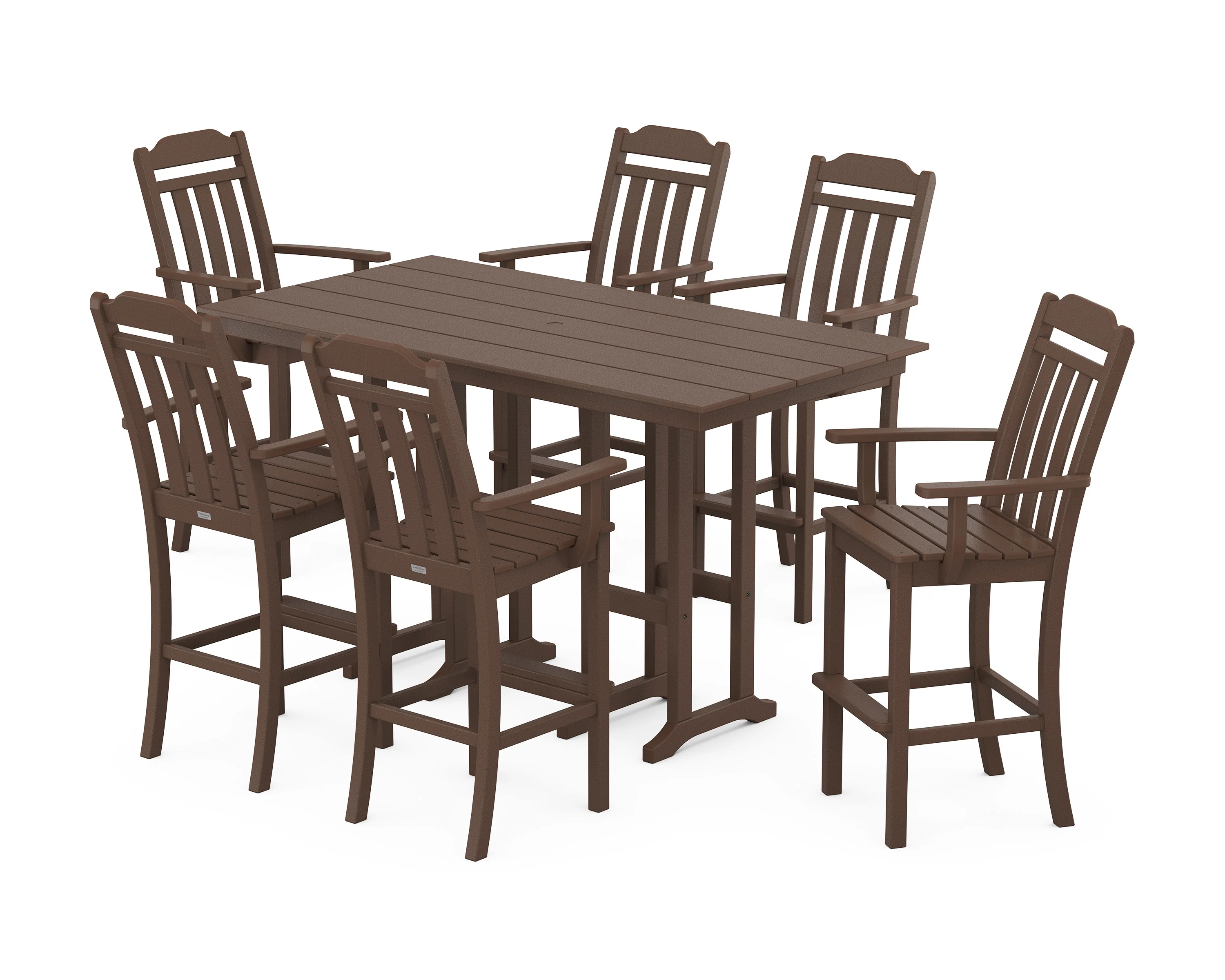 Cottage Arm Chair 7-Piece Farmhouse Bar Set - Image 9