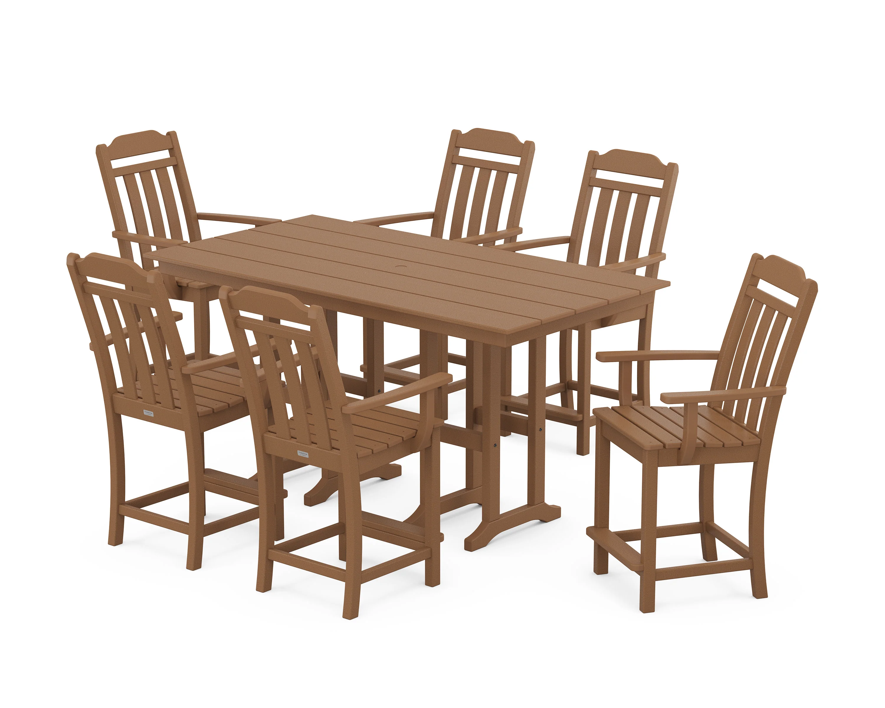 Cottage Arm Chair 7-Piece Farmhouse Counter Set - Image 4