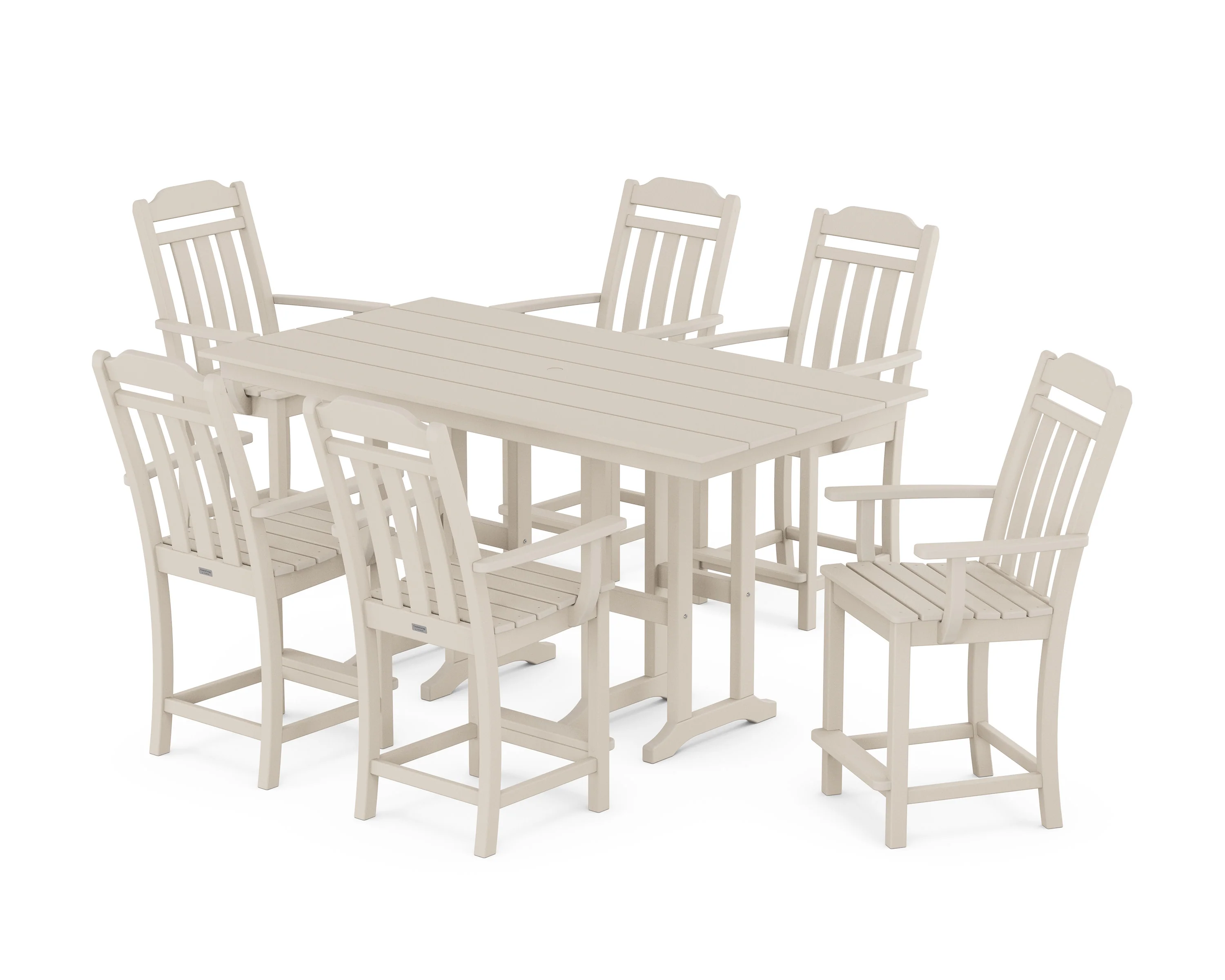 Cottage Arm Chair 7-Piece Farmhouse Counter Set - Image 8