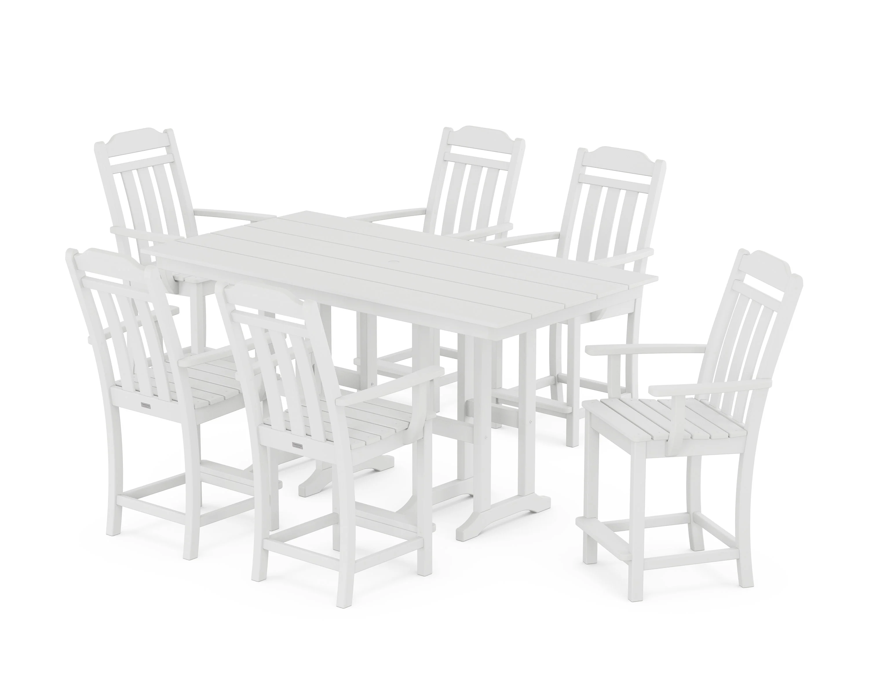 Cottage Arm Chair 7-Piece Farmhouse Counter Set - Image 9