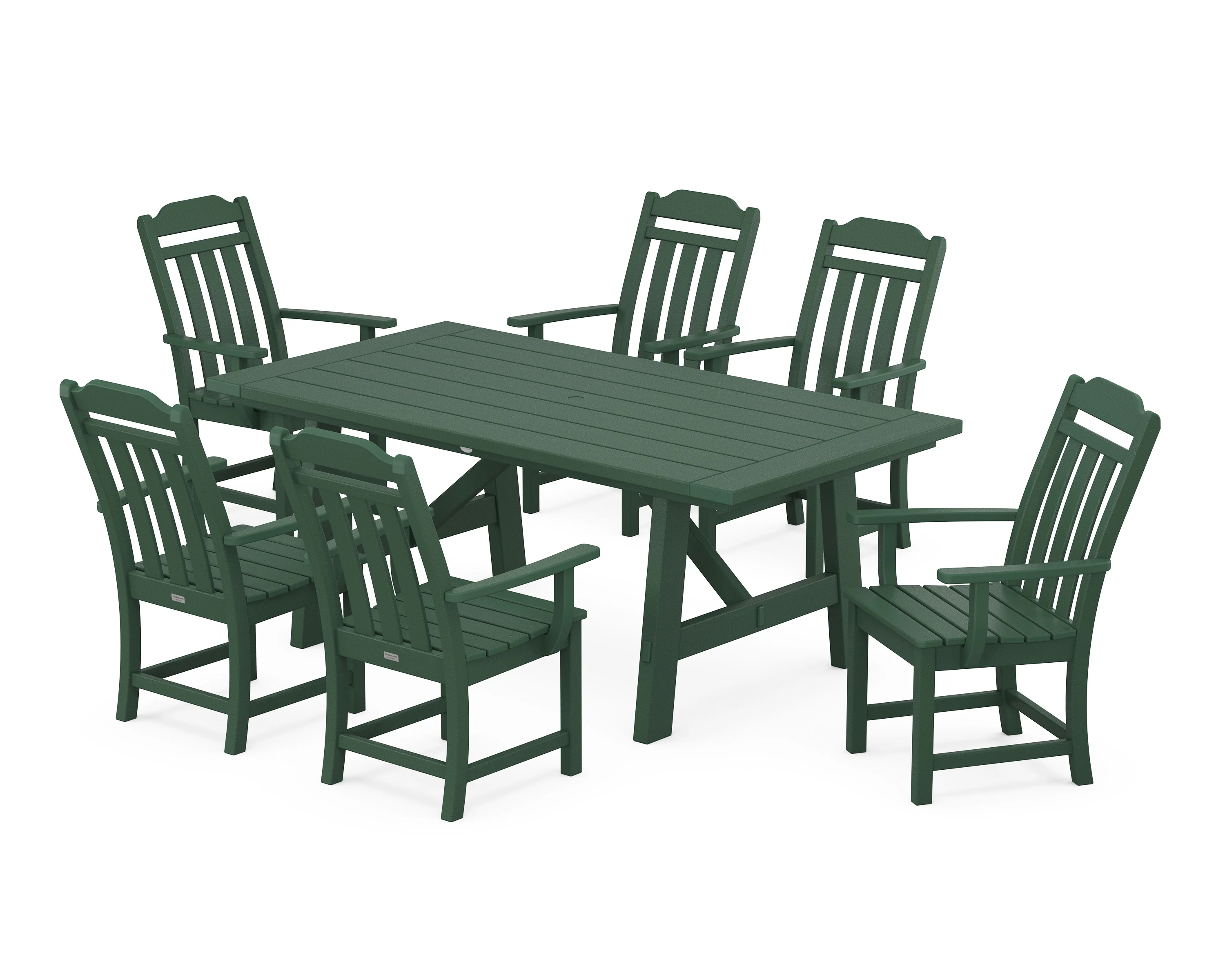 Cottage Arm Chair 7-Piece Rustic Farmhouse Dining Set - Image 4