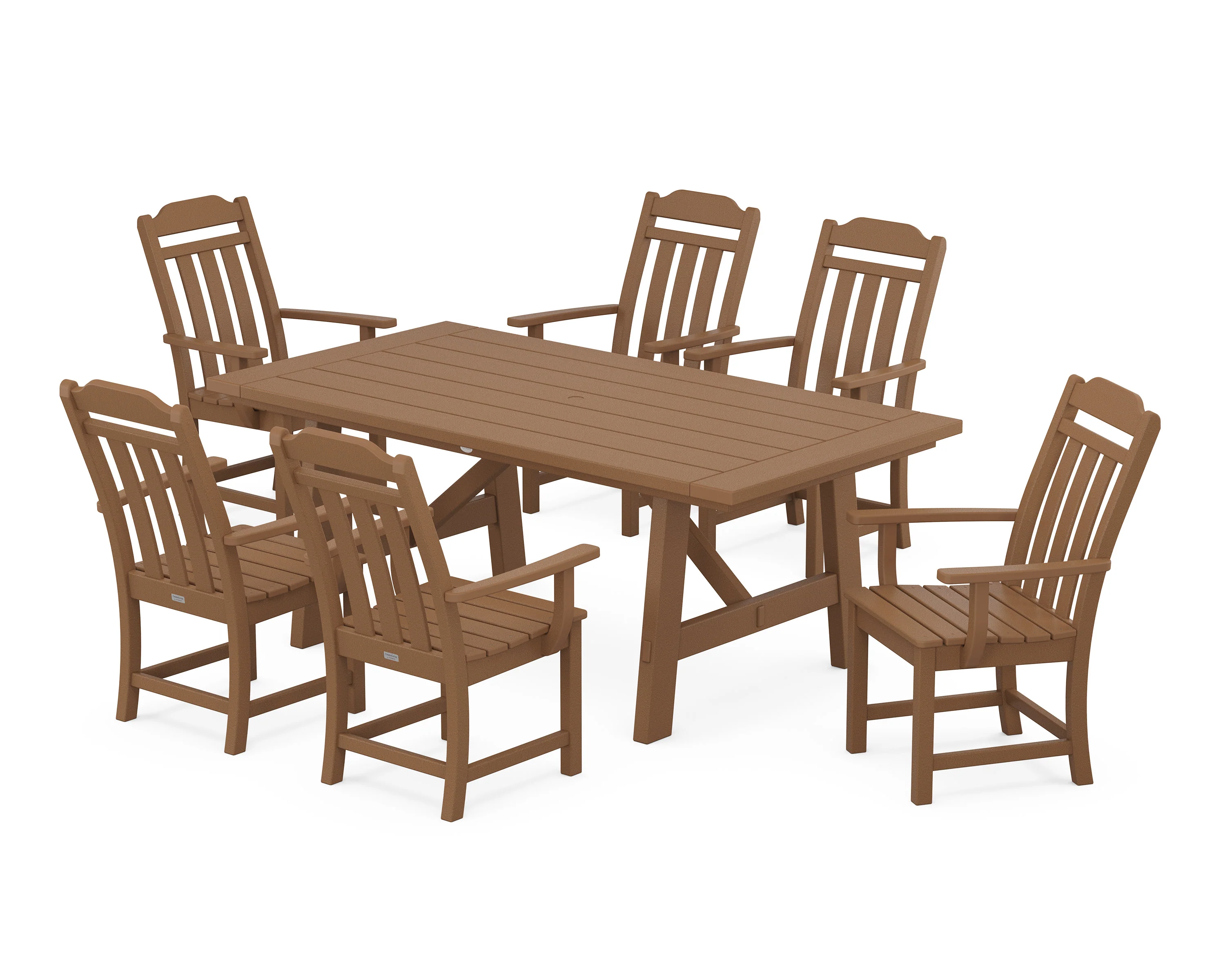 Cottage Arm Chair 7-Piece Rustic Farmhouse Dining Set - Image 6