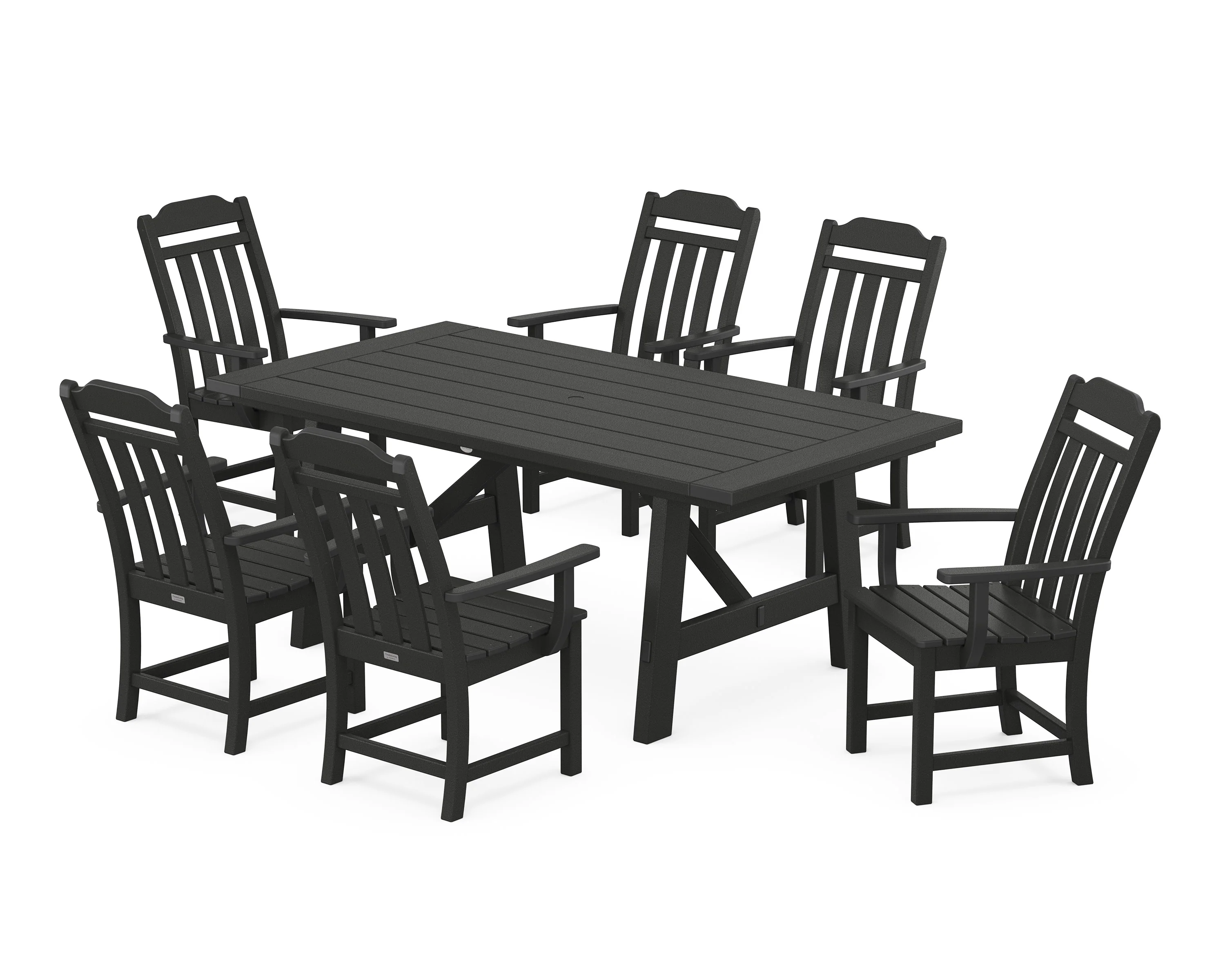 Cottage Arm Chair 7-Piece Rustic Farmhouse Dining Set - Image 8
