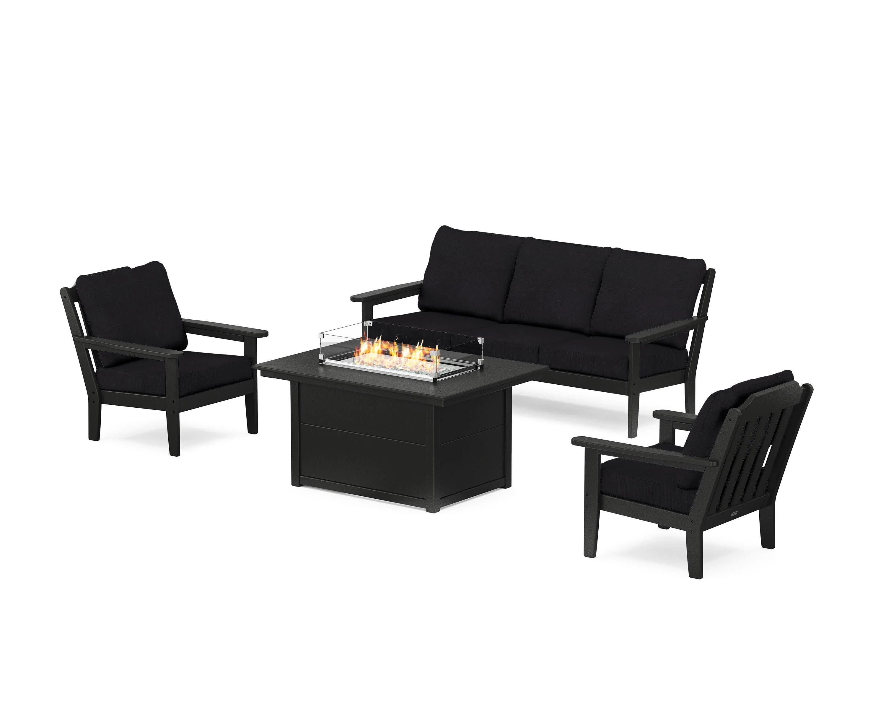 Cottage Deep Seating Fire Pit Table Set - Image 104