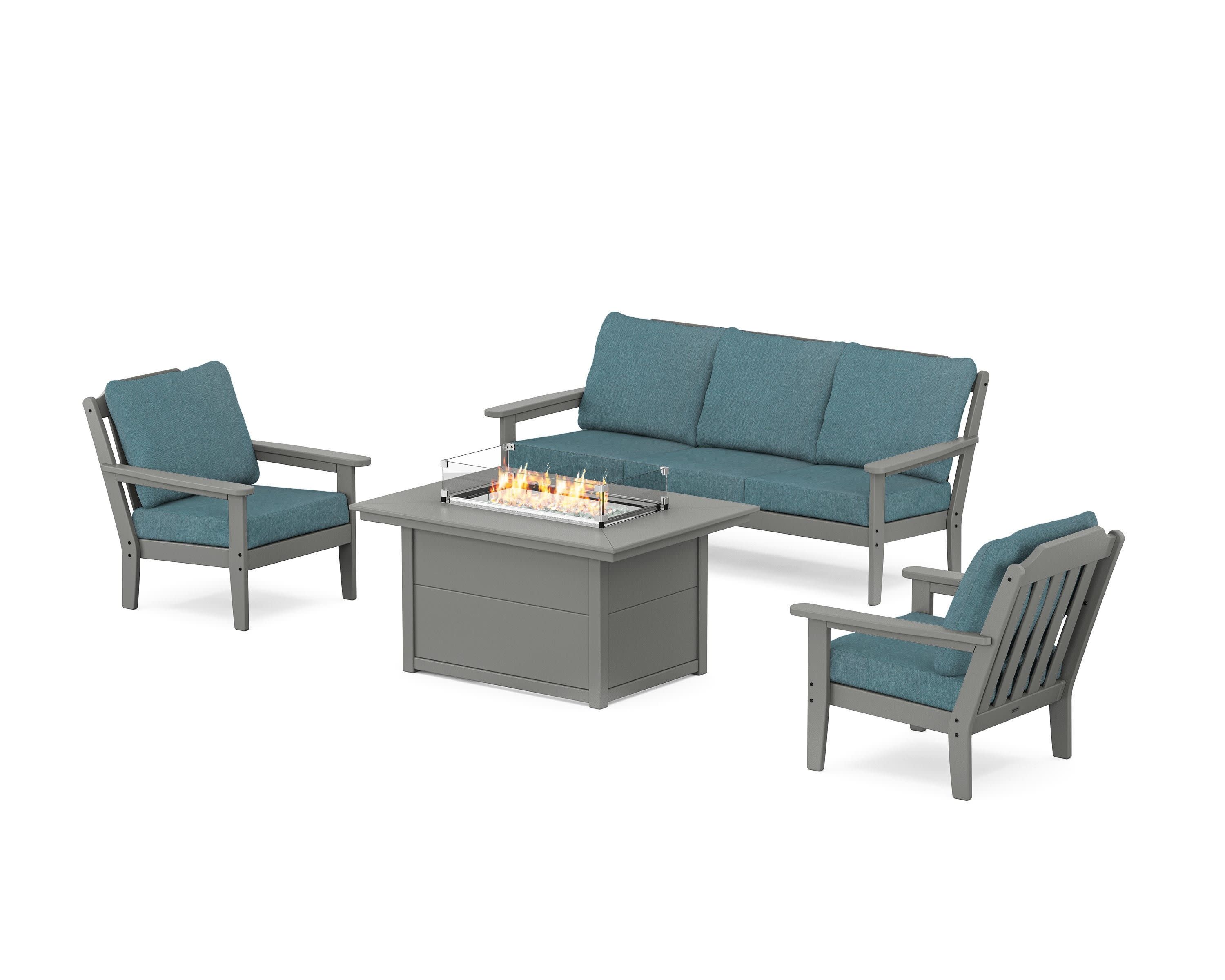 Cottage Deep Seating Fire Pit Table Set - Image 126