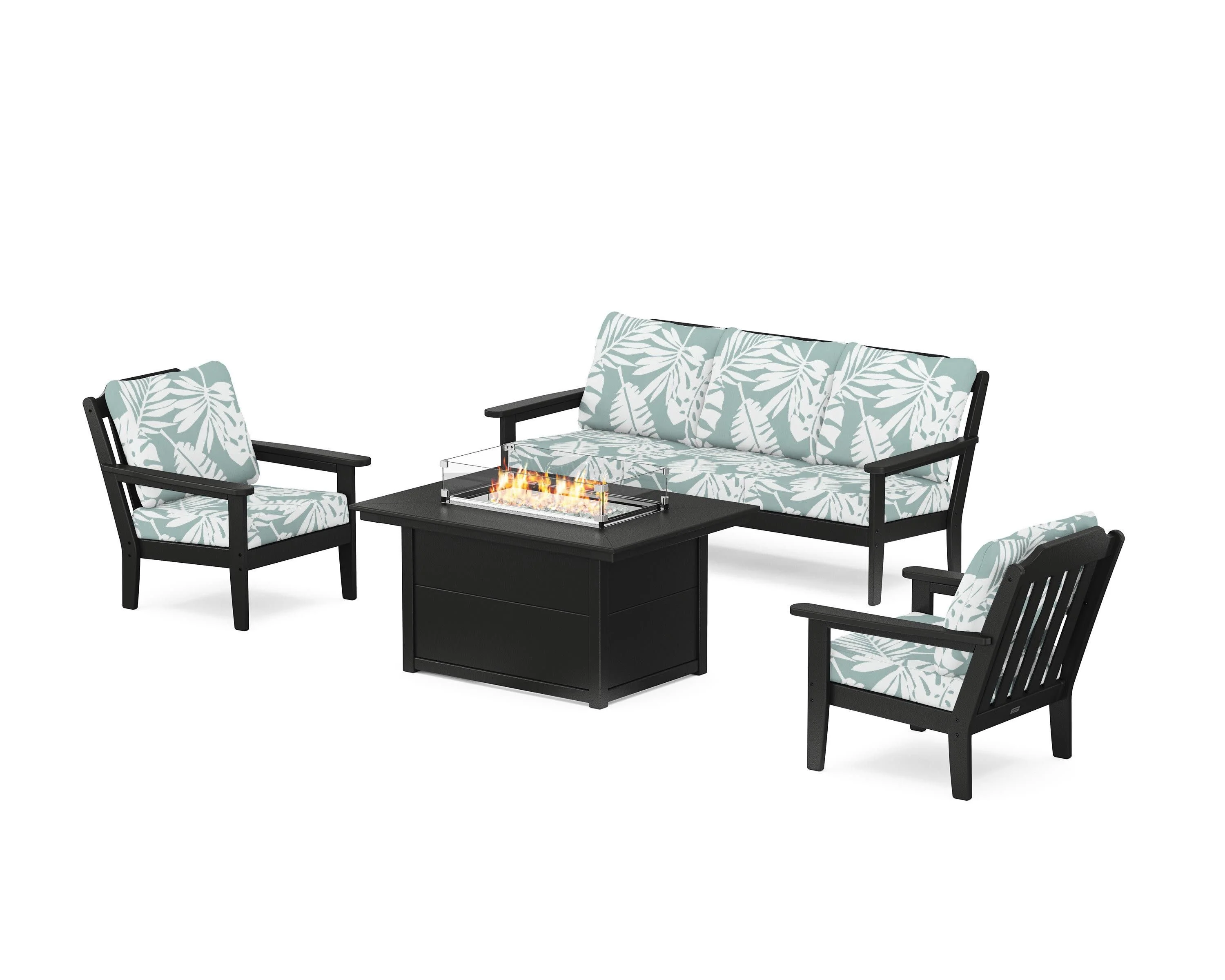 Cottage Deep Seating Fire Pit Table Set - Image 173