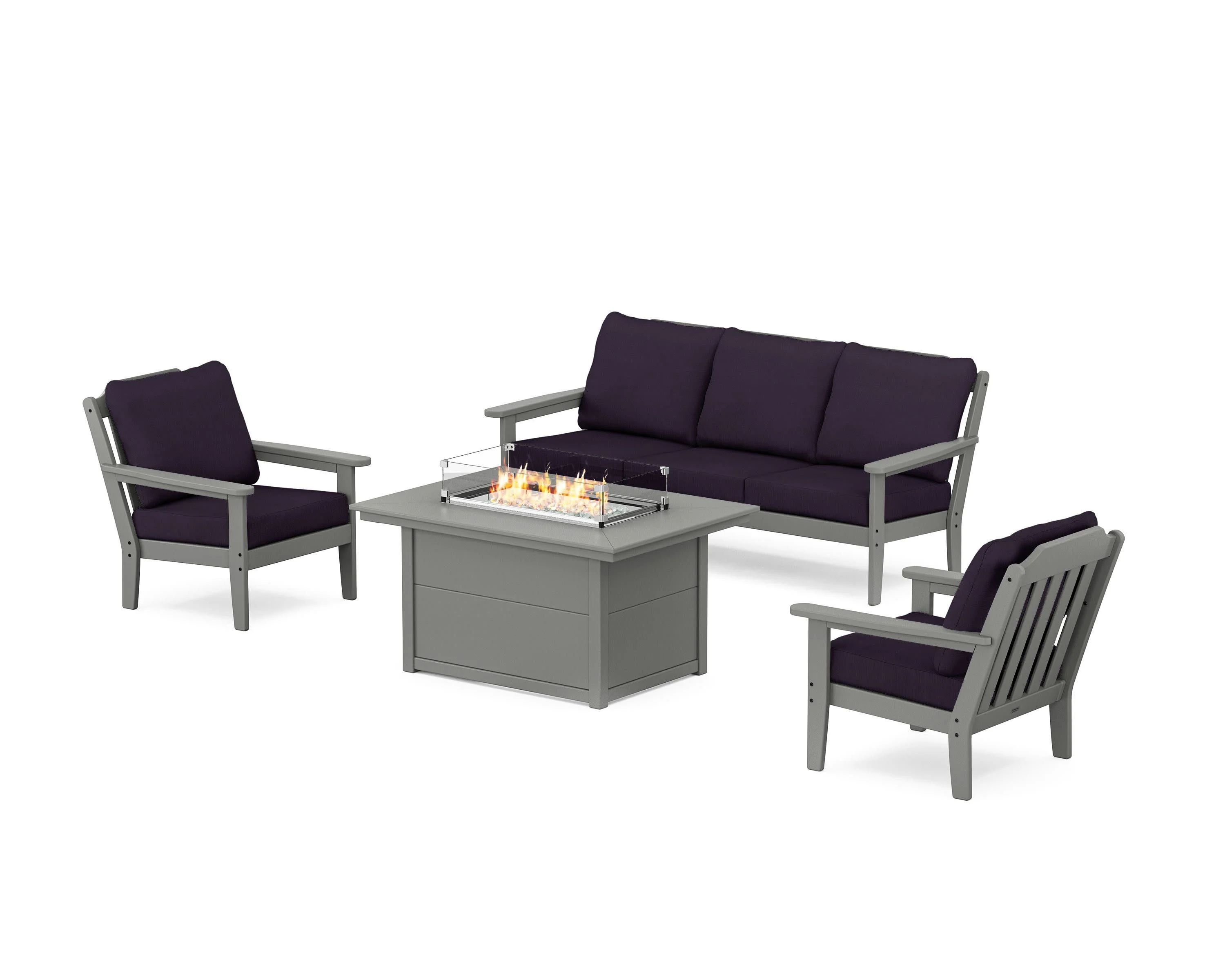 Cottage Deep Seating Fire Pit Table Set - Image 179