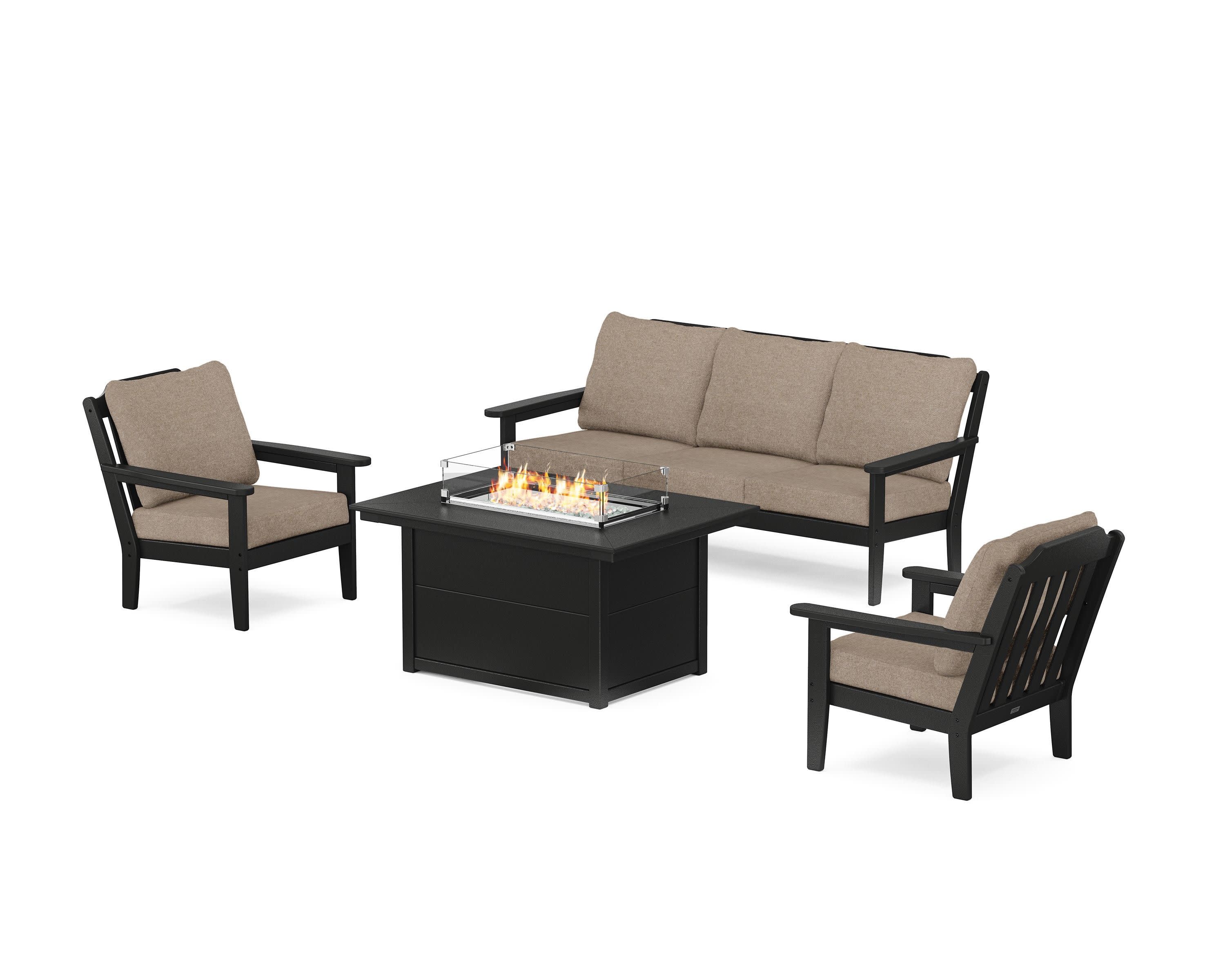 Cottage Deep Seating Fire Pit Table Set - Image 186