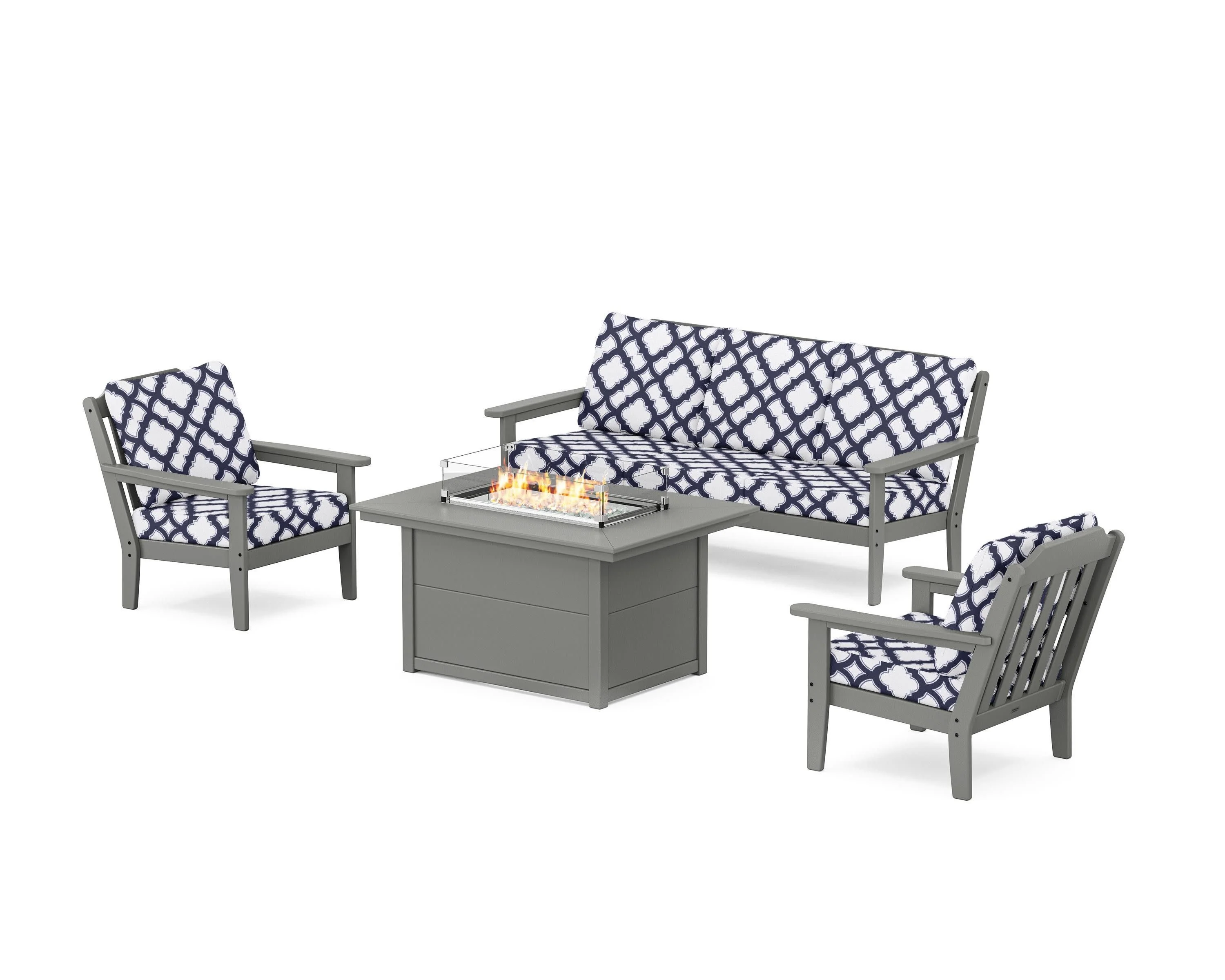 Cottage Deep Seating Fire Pit Table Set - Image 188