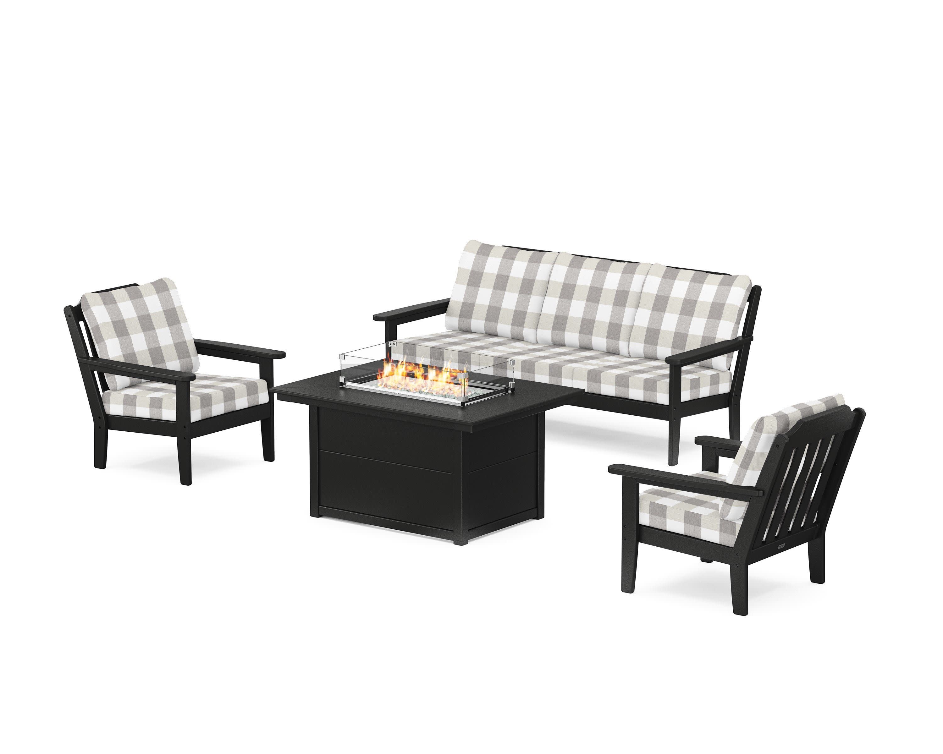 Cottage Deep Seating Fire Pit Table Set - Image 195