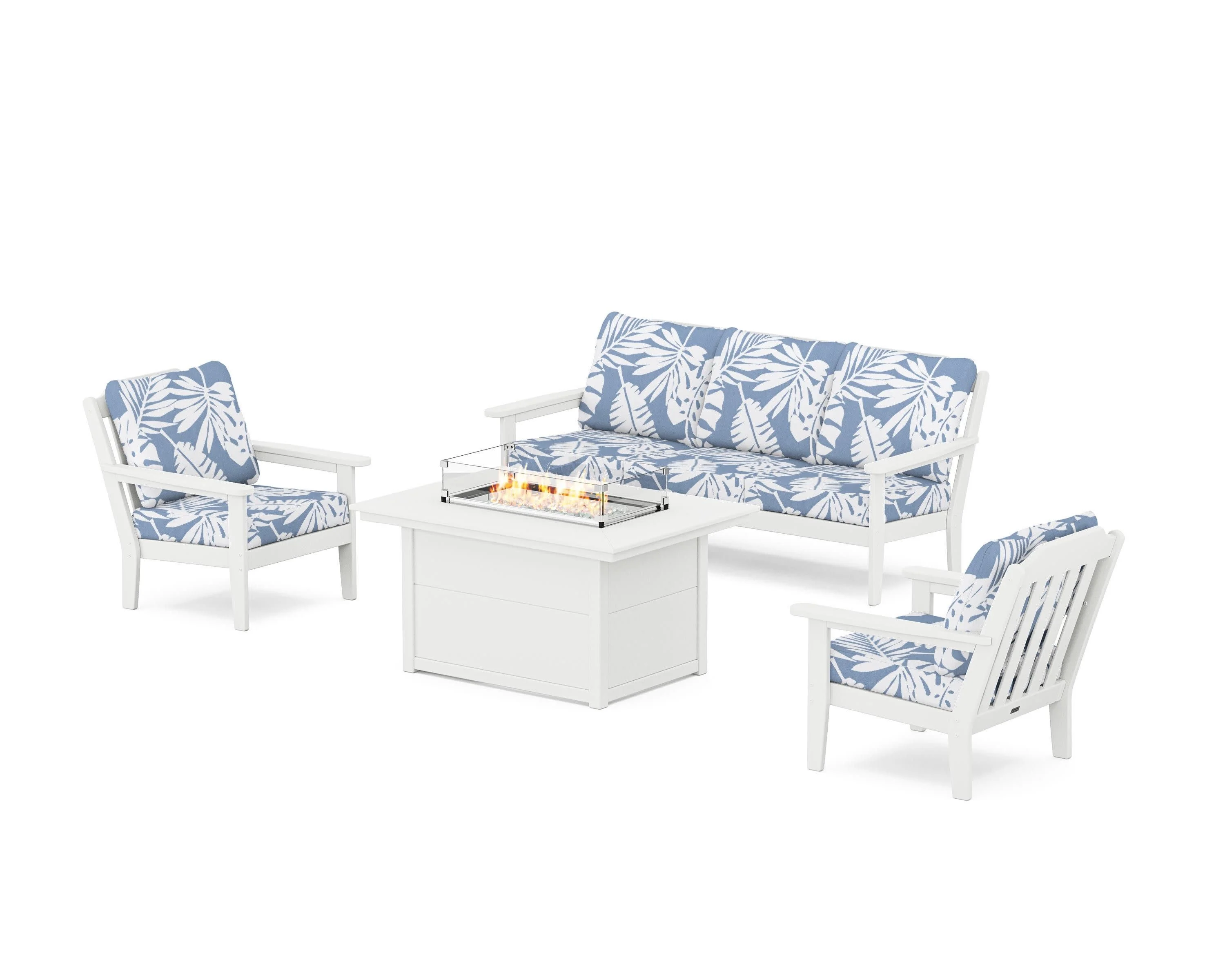 Cottage Deep Seating Fire Pit Table Set - Image 204