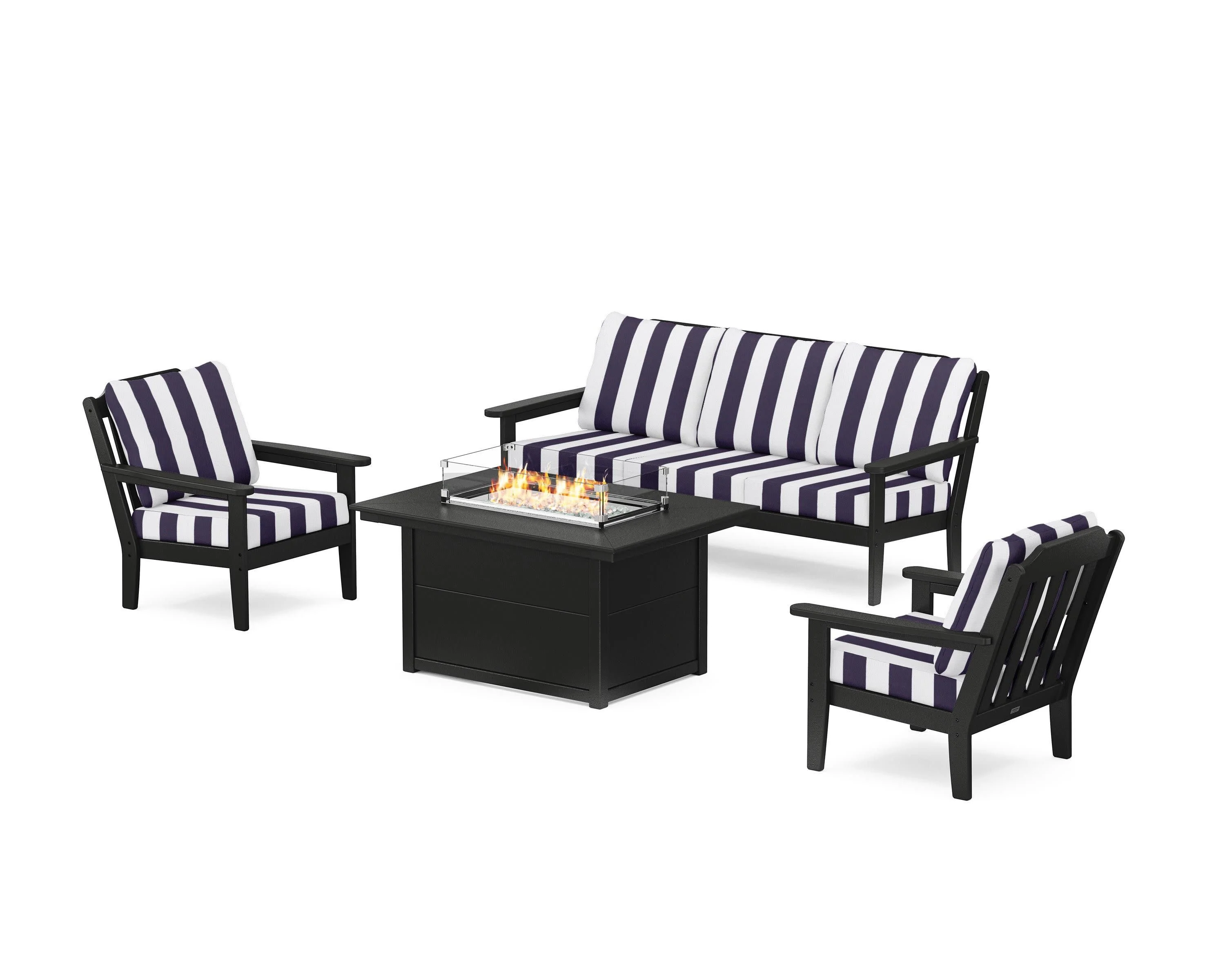 Cottage Deep Seating Fire Pit Table Set - Image 24