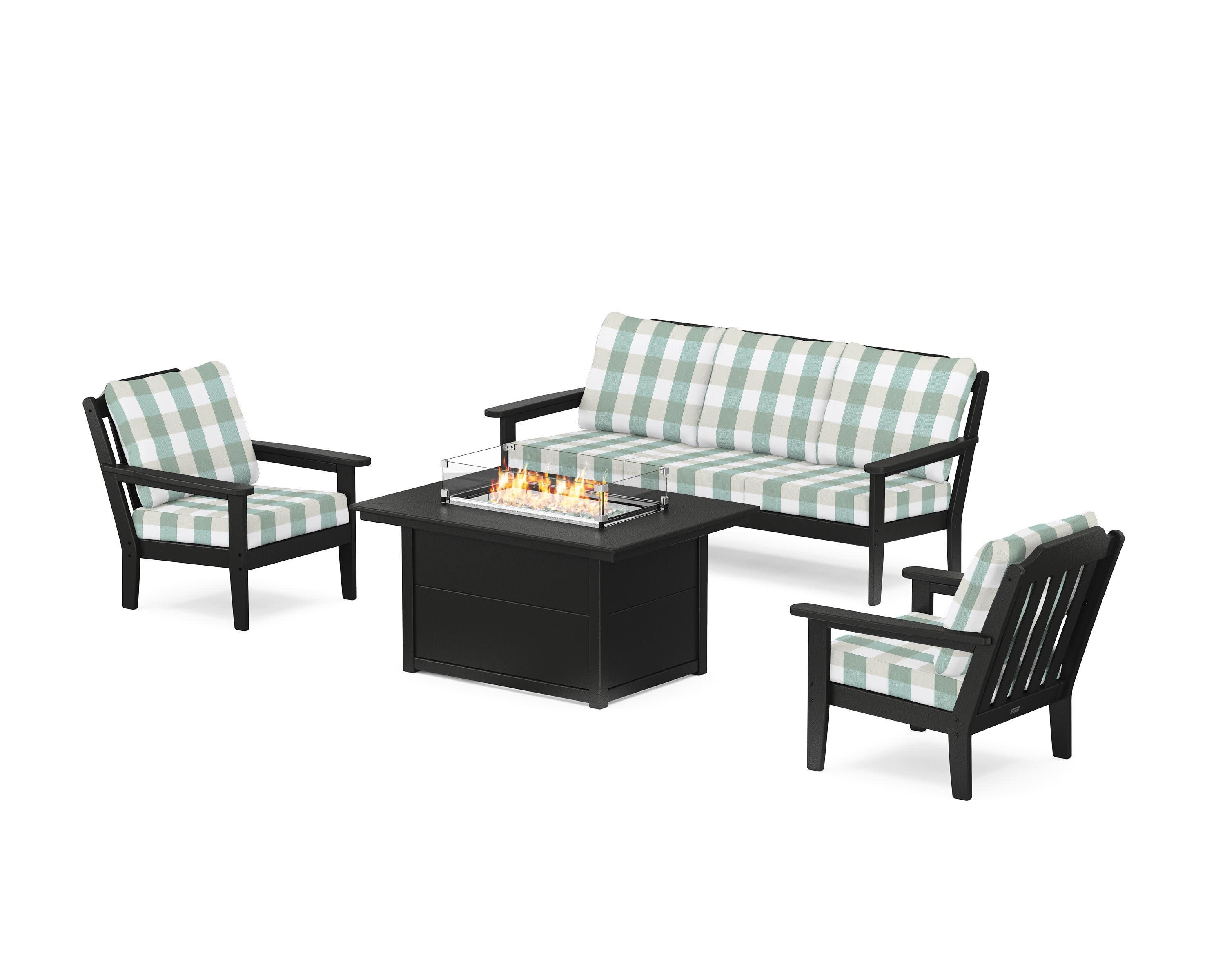 Cottage Deep Seating Fire Pit Table Set - Image 81
