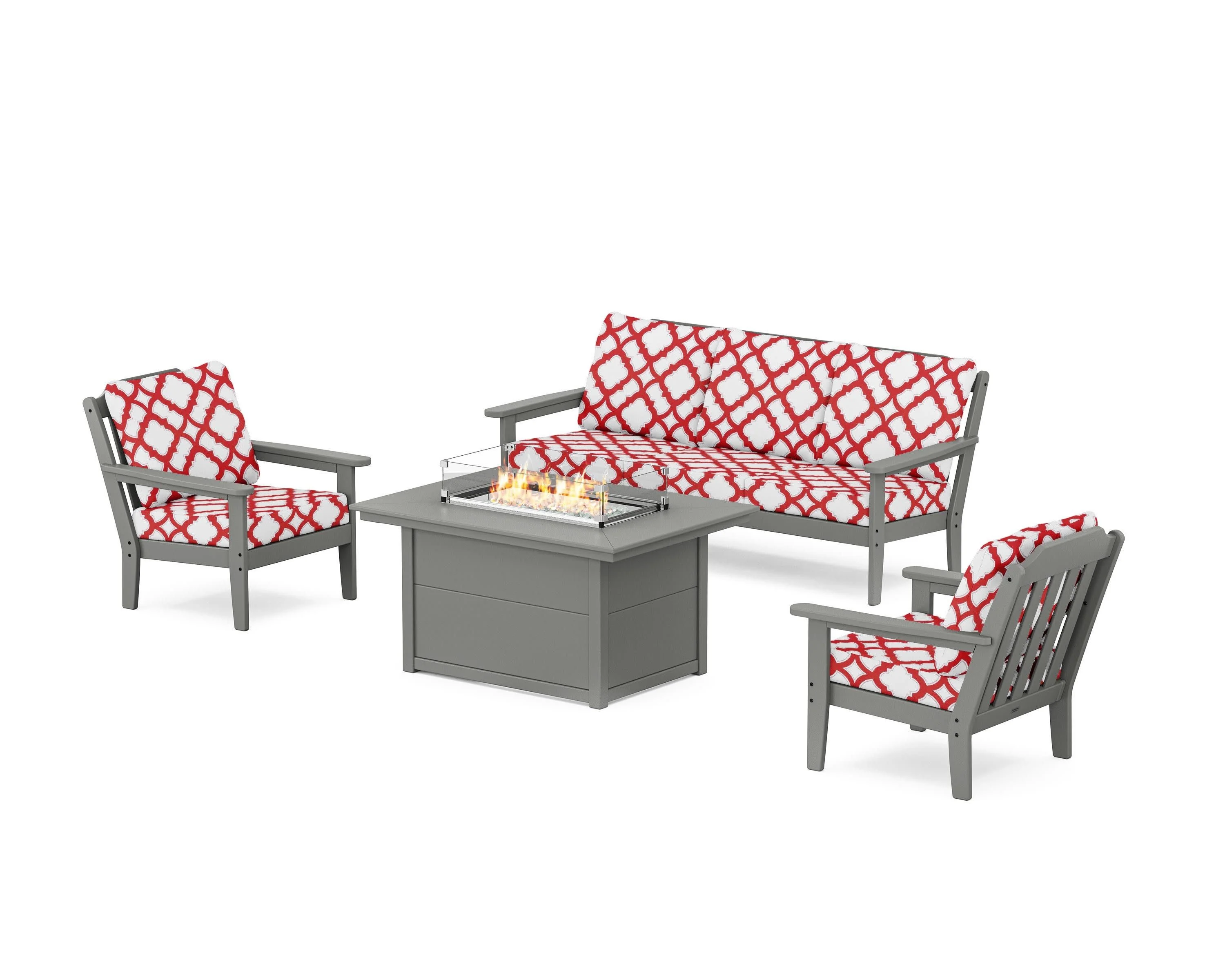 Cottage Deep Seating Fire Pit Table Set - Image 92