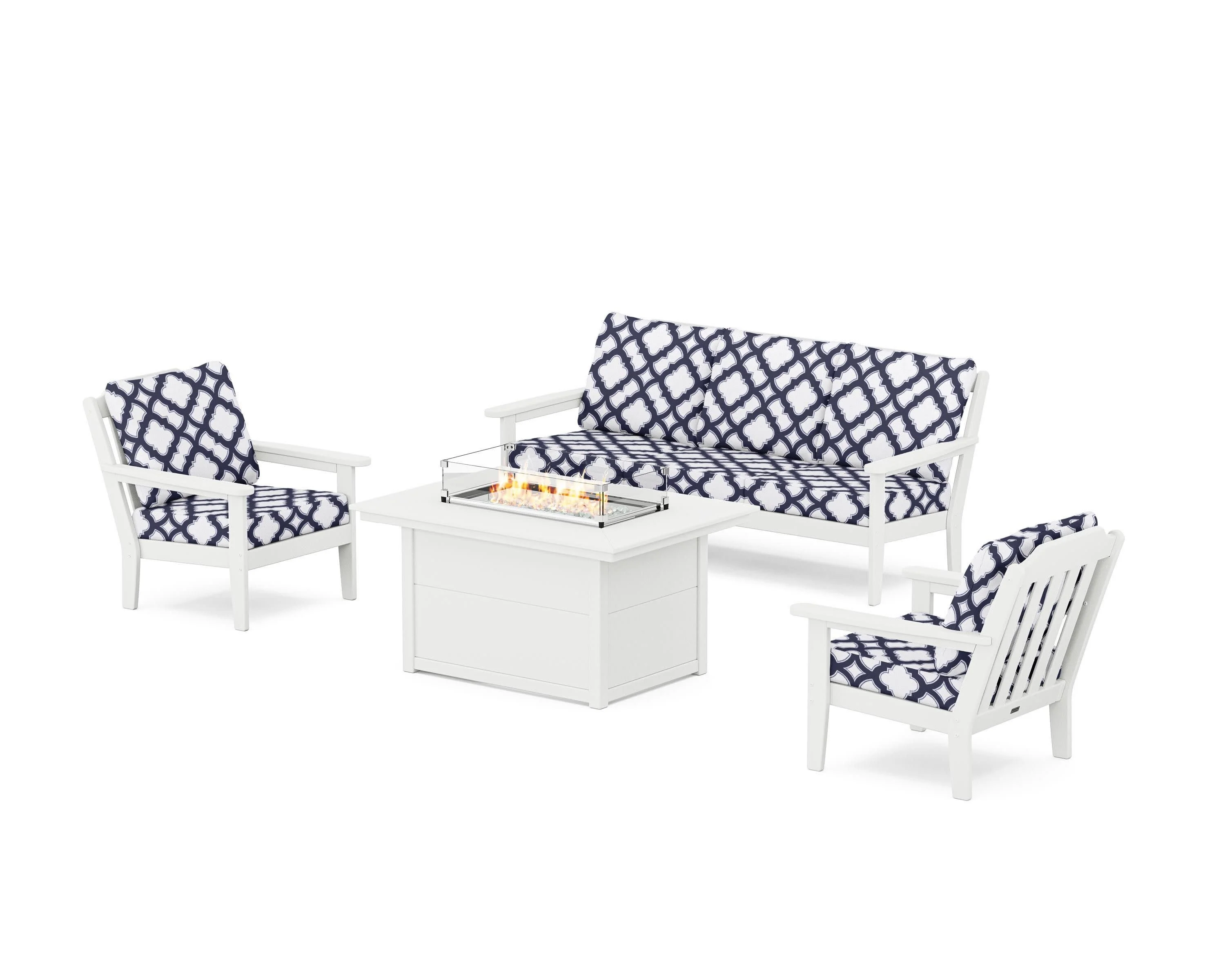 Cottage Deep Seating Fire Pit Table Set - Image 95