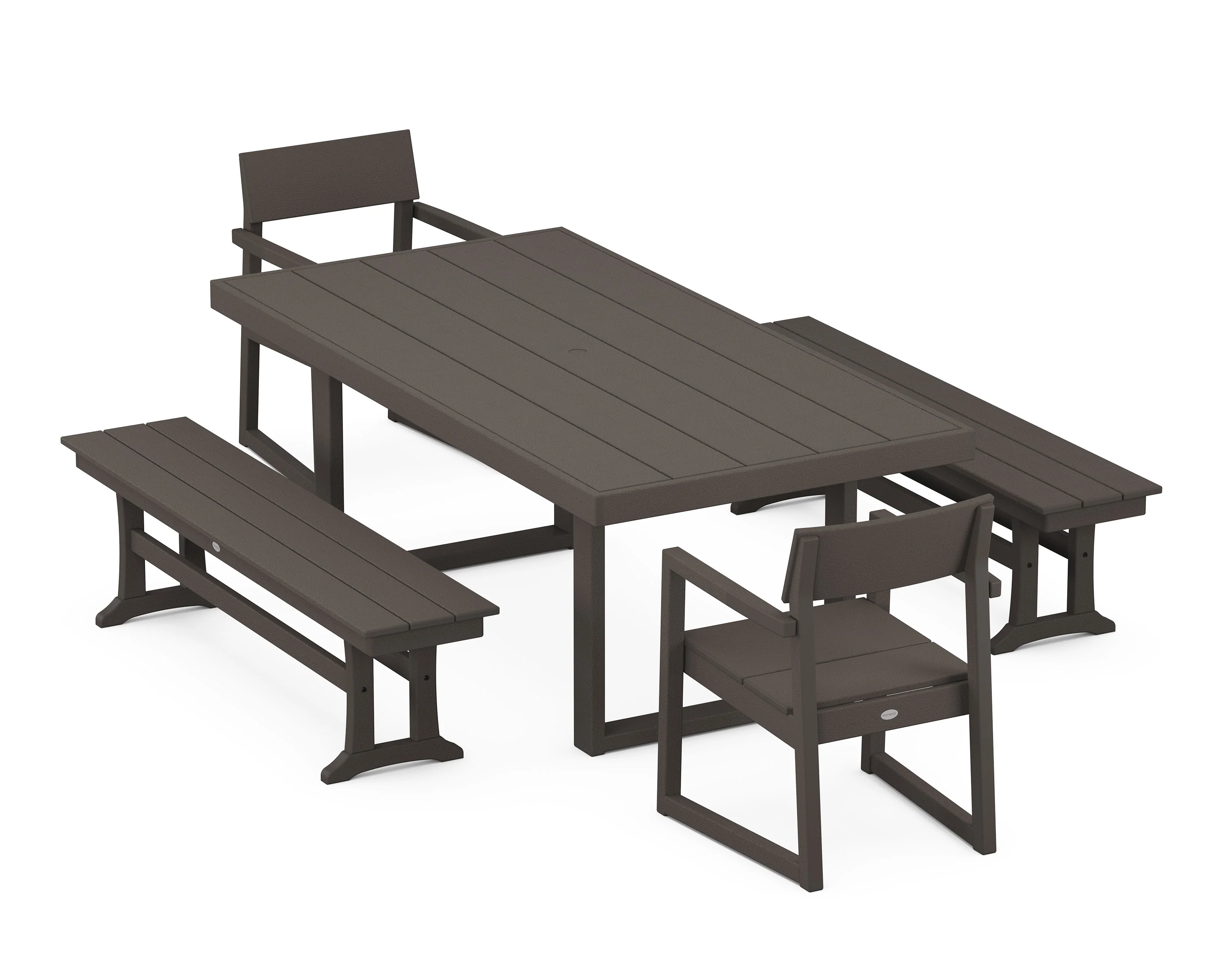 EDGE 5-Piece Dining Set with Benches - Image 8