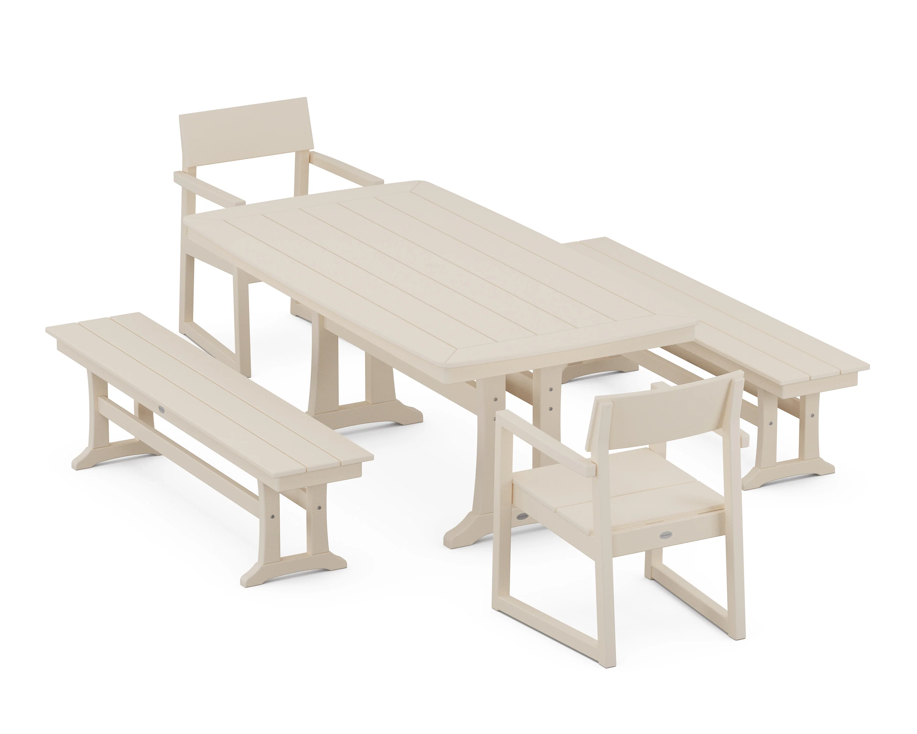 EDGE 5-Piece Dining Set with Trestle Legs - Image 8