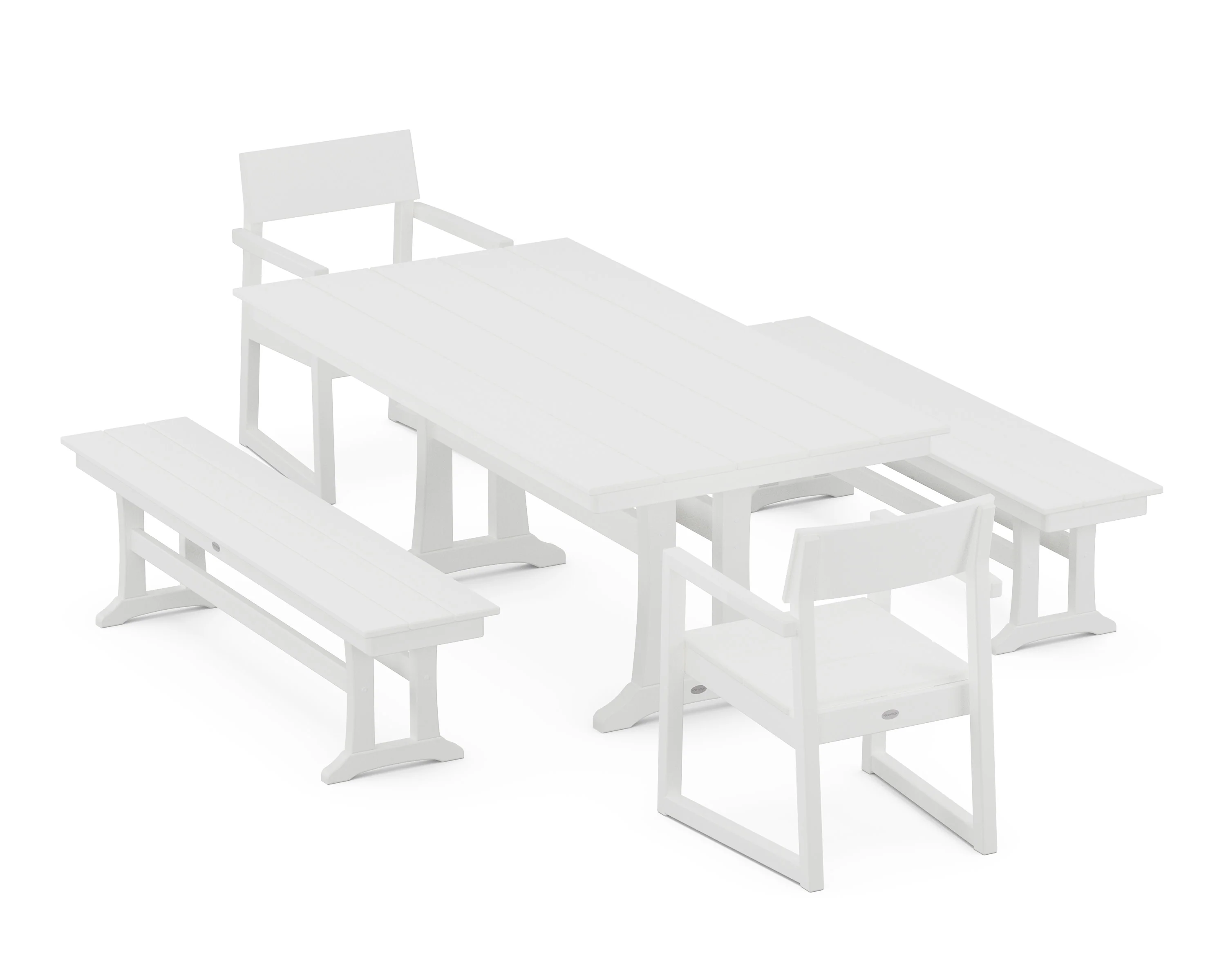 EDGE 5-Piece Farmhouse Dining Set With Trestle Legs - Image 10