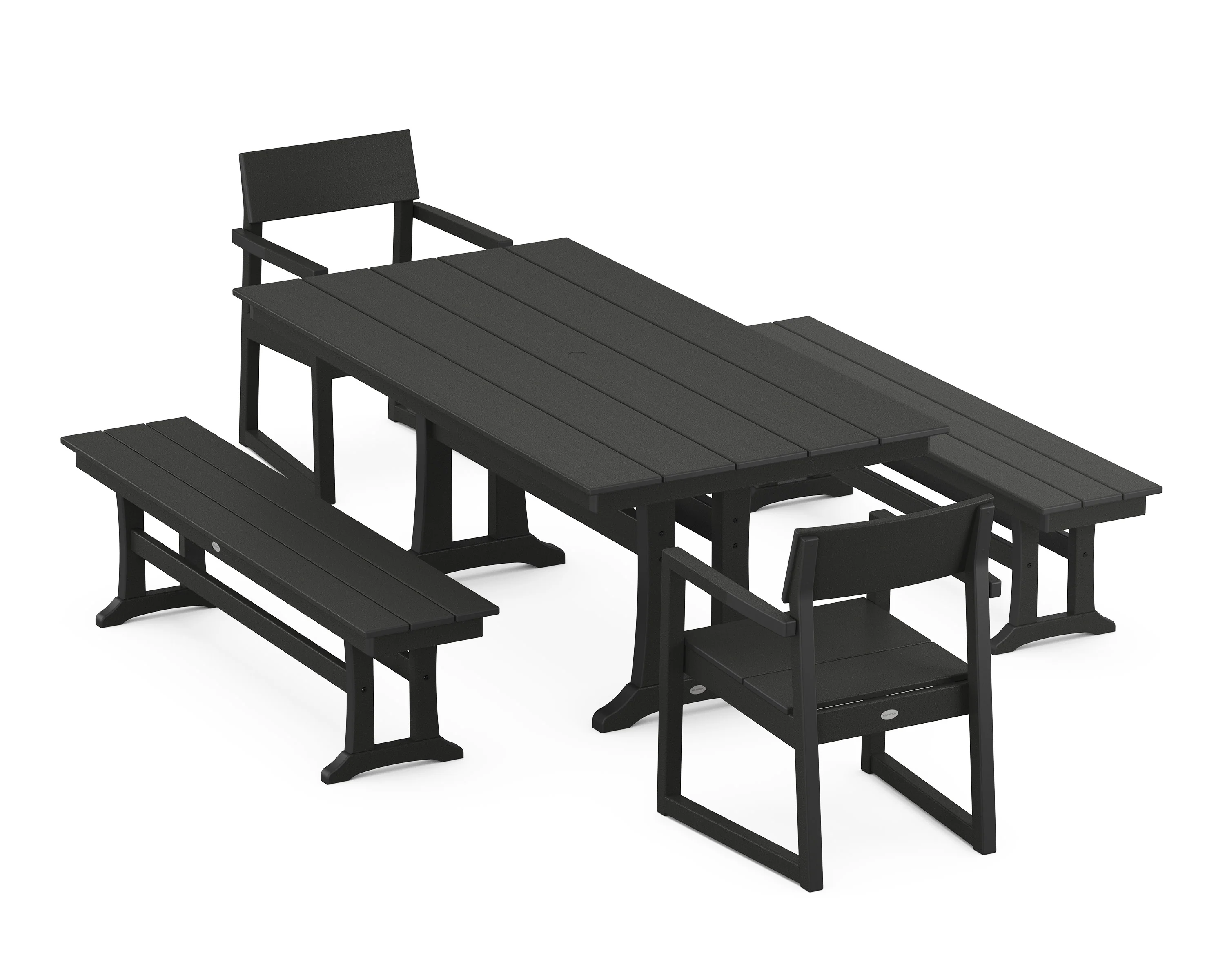 EDGE 5-Piece Farmhouse Dining Set With Trestle Legs - Image 11