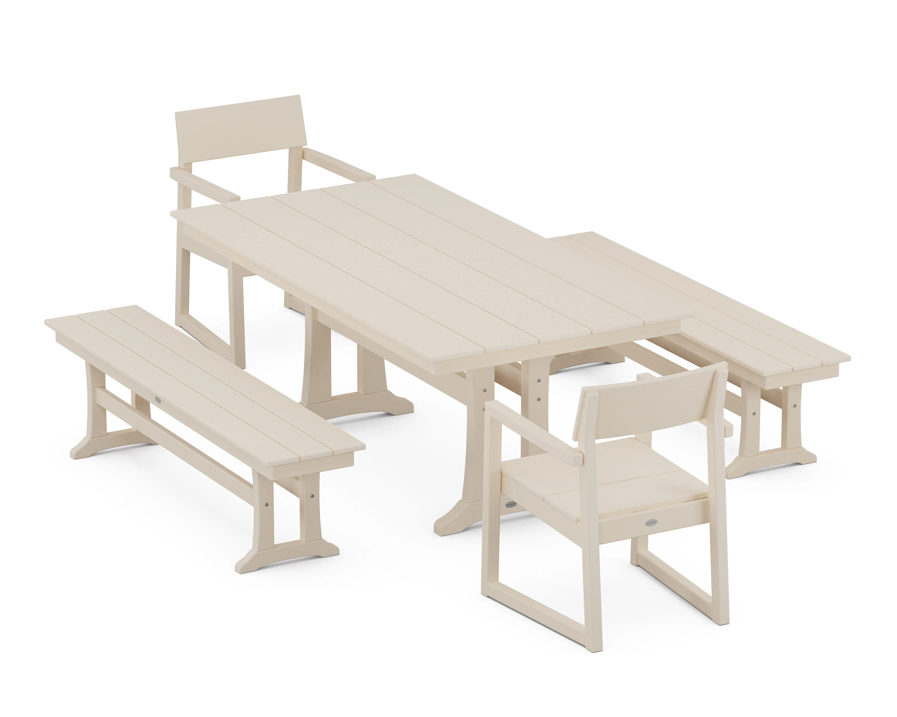 EDGE 5-Piece Farmhouse Dining Set With Trestle Legs - Image 12