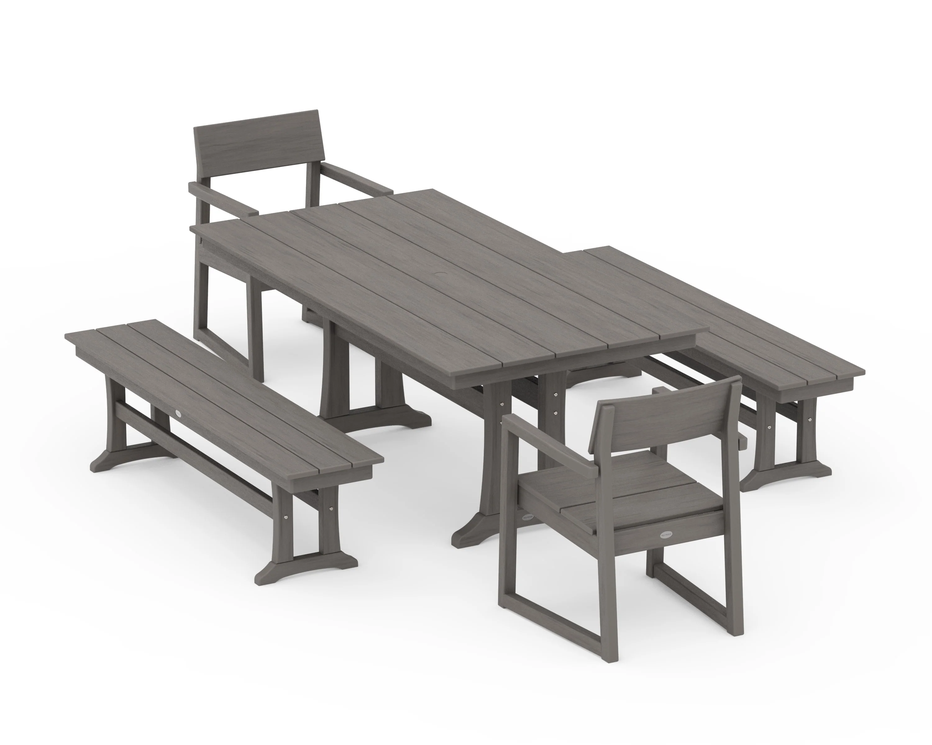 EDGE 5-Piece Farmhouse Dining Set With Trestle Legs - Image 13