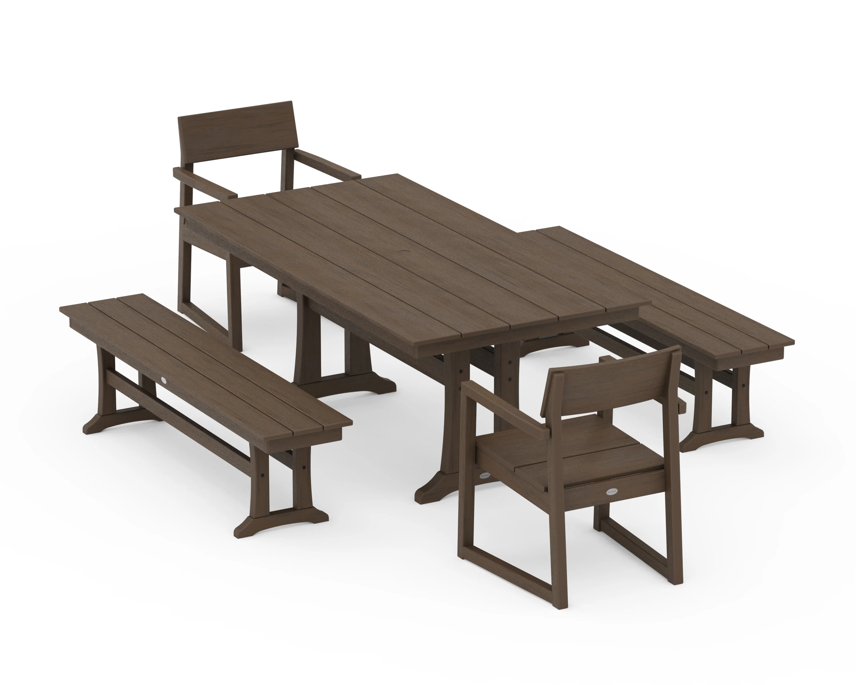 EDGE 5-Piece Farmhouse Dining Set With Trestle Legs - Image 14