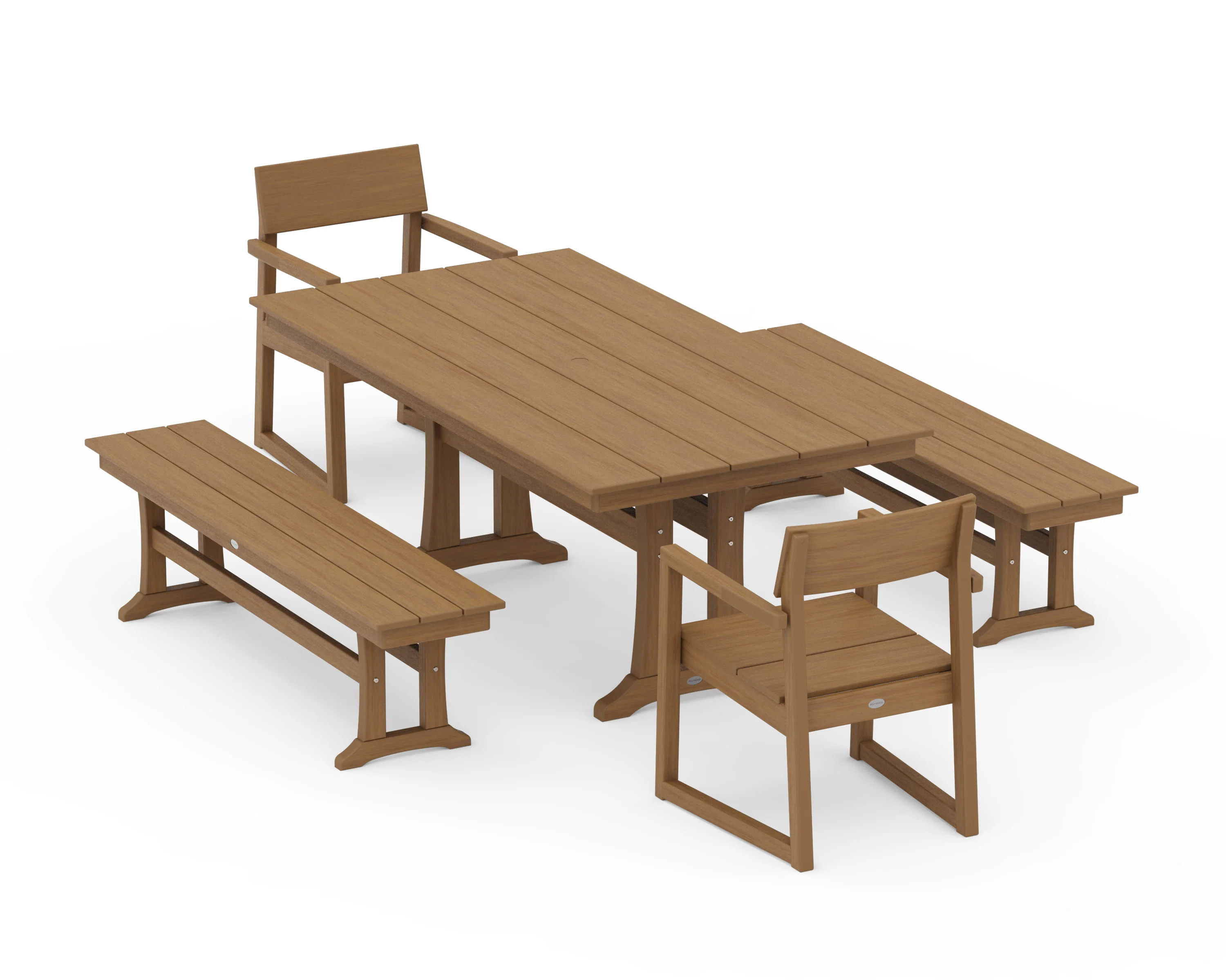 EDGE 5-Piece Farmhouse Dining Set With Trestle Legs - Image 15
