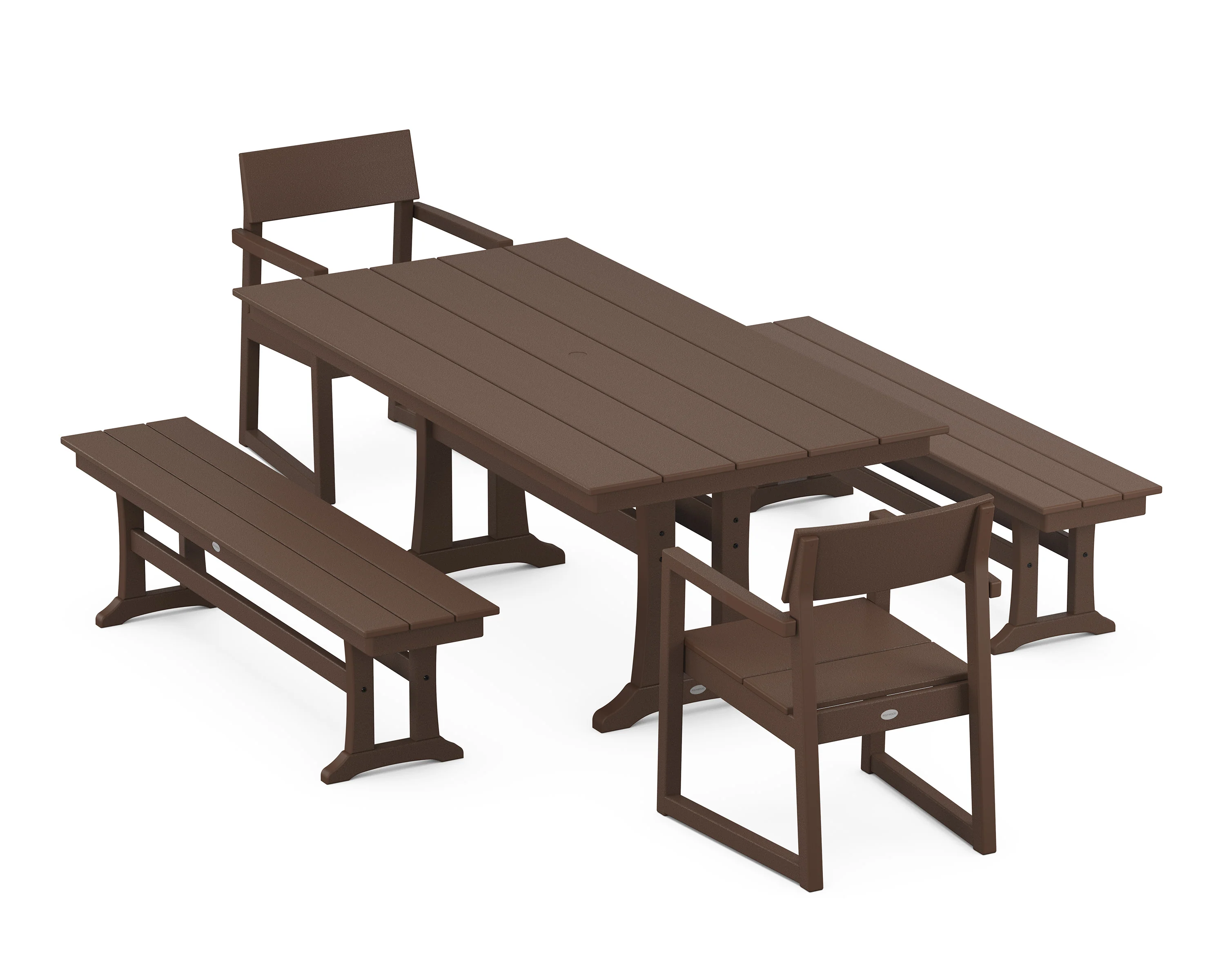 EDGE 5-Piece Farmhouse Dining Set With Trestle Legs - Image 4