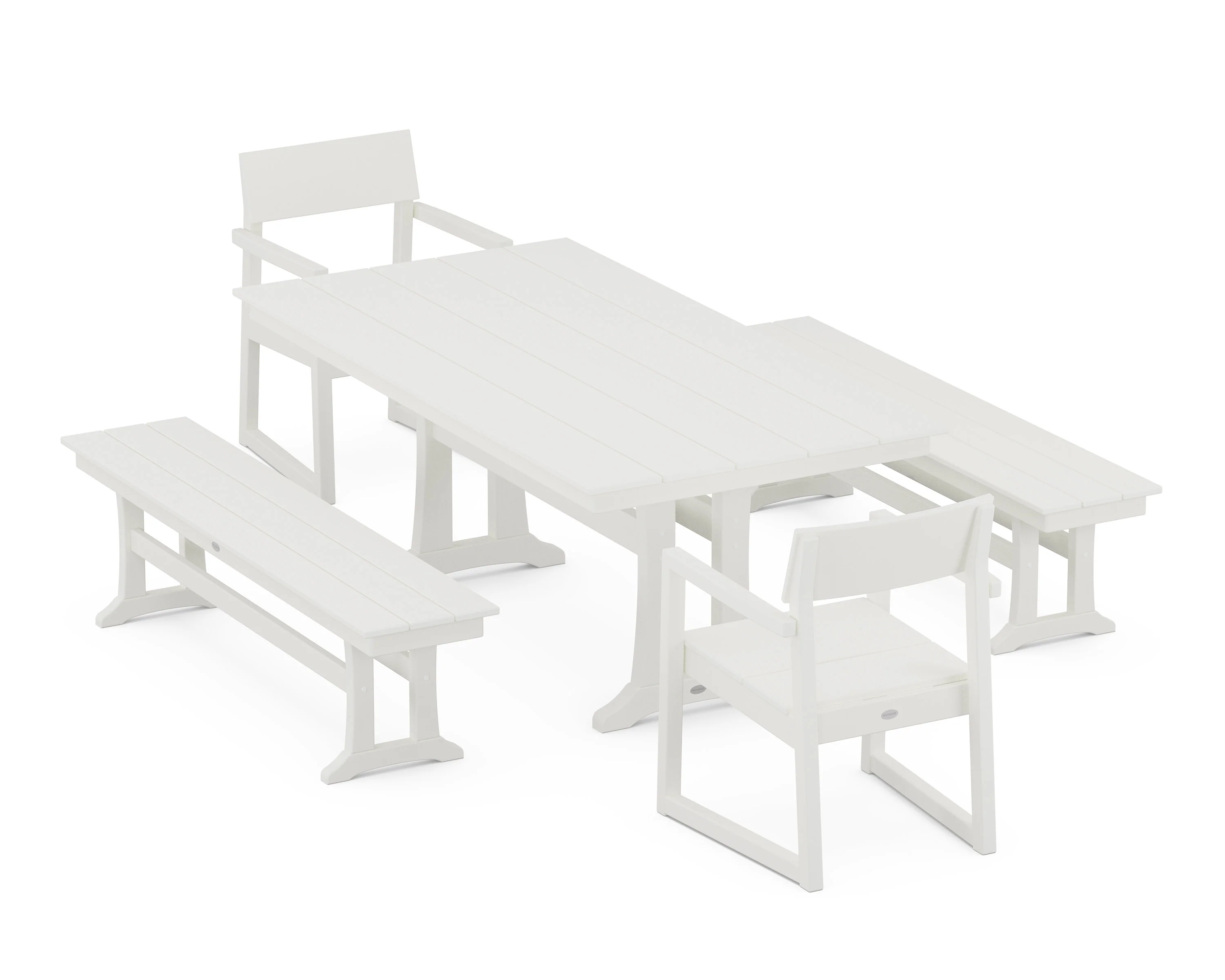 EDGE 5-Piece Farmhouse Dining Set With Trestle Legs - Image 5