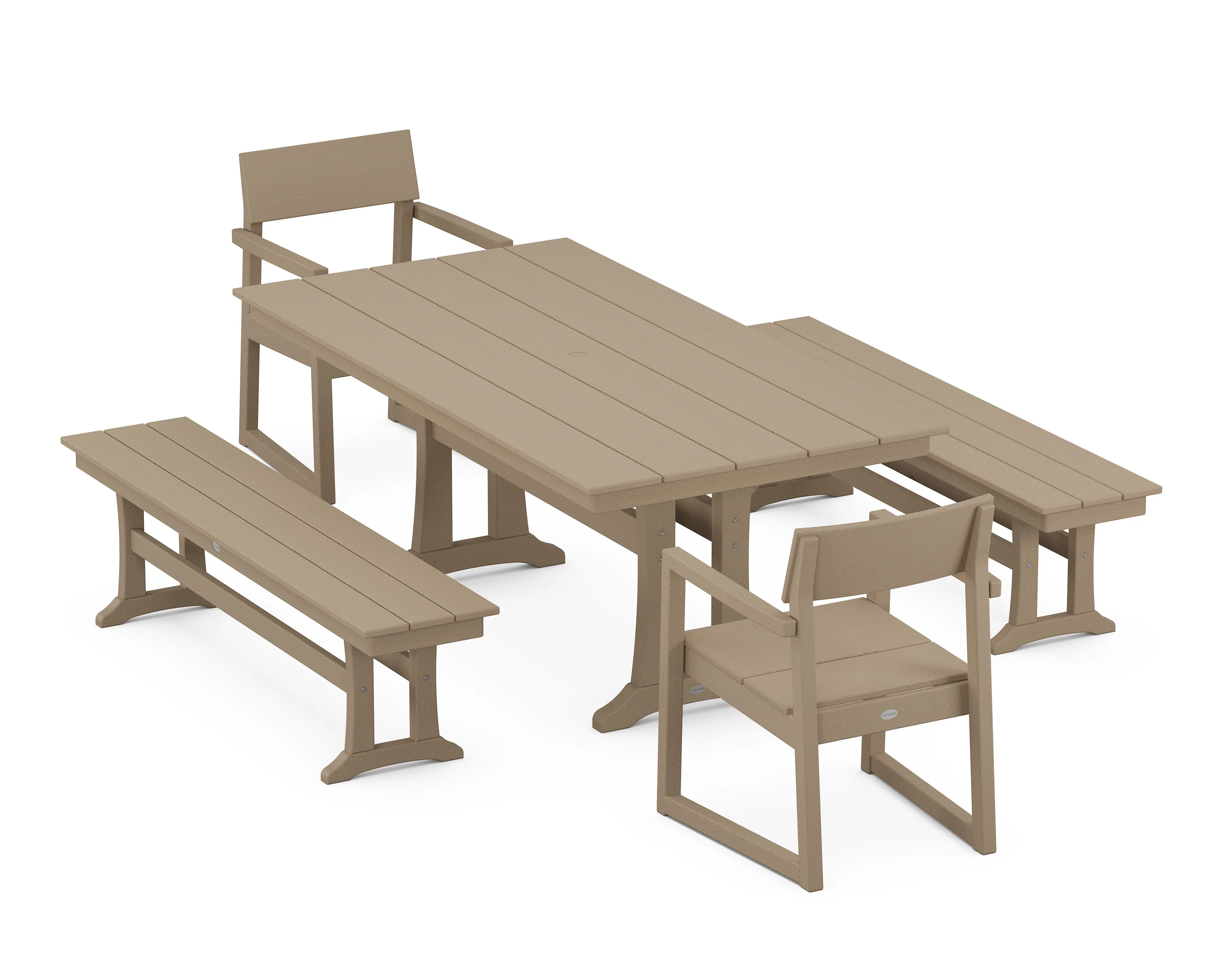 EDGE 5-Piece Farmhouse Dining Set With Trestle Legs - Image 6