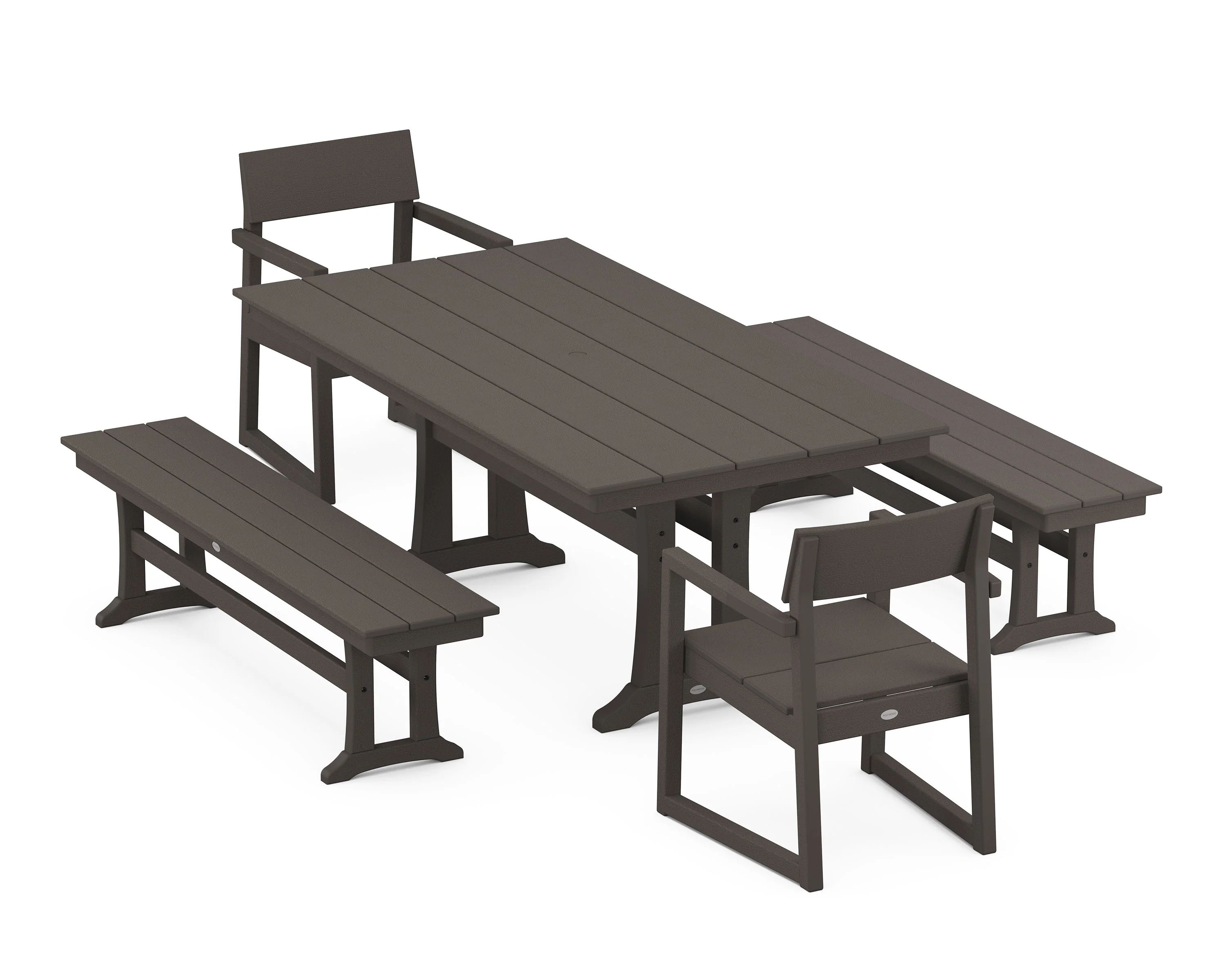 EDGE 5-Piece Farmhouse Dining Set With Trestle Legs - Image 7