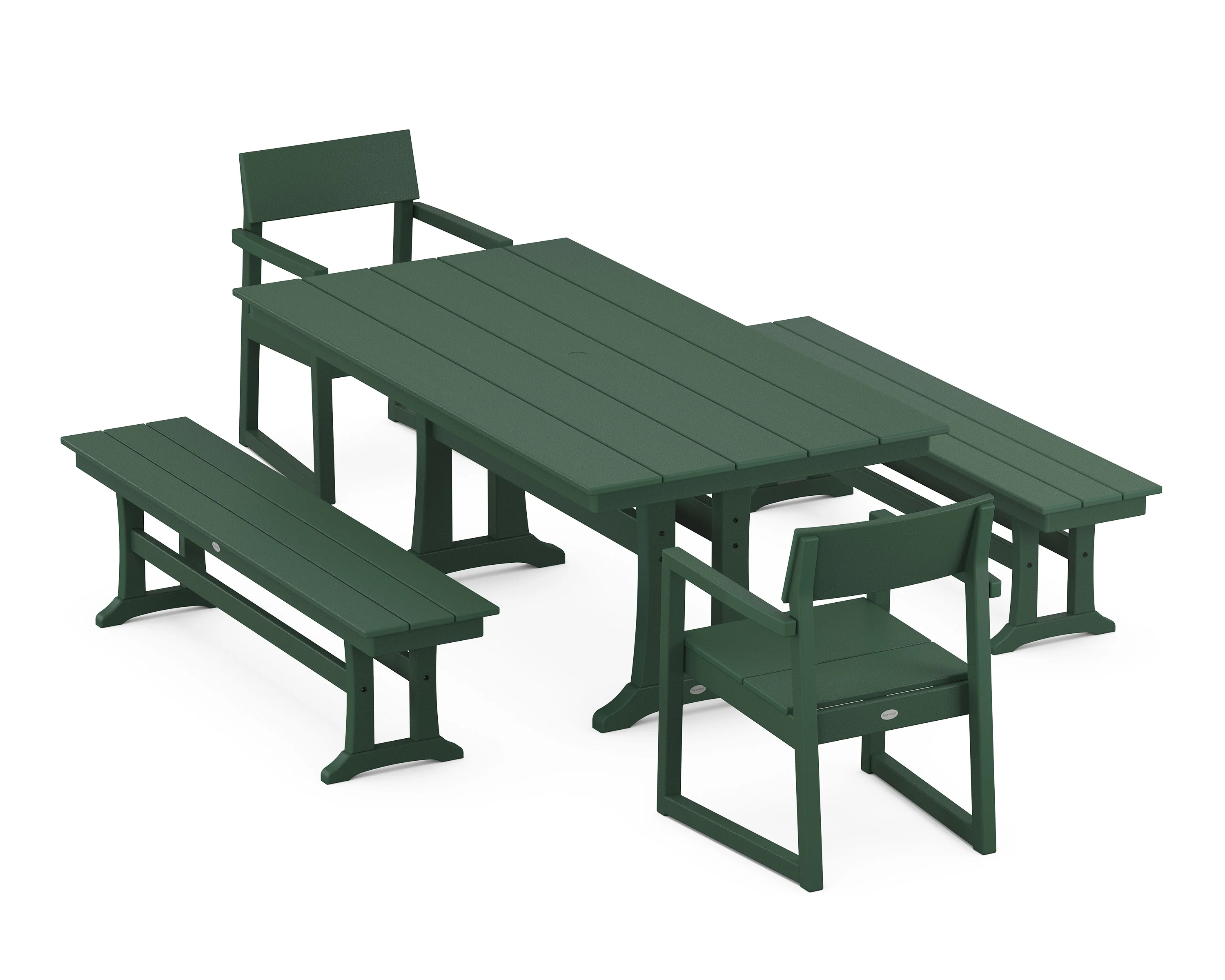 EDGE 5-Piece Farmhouse Dining Set With Trestle Legs - Image 8