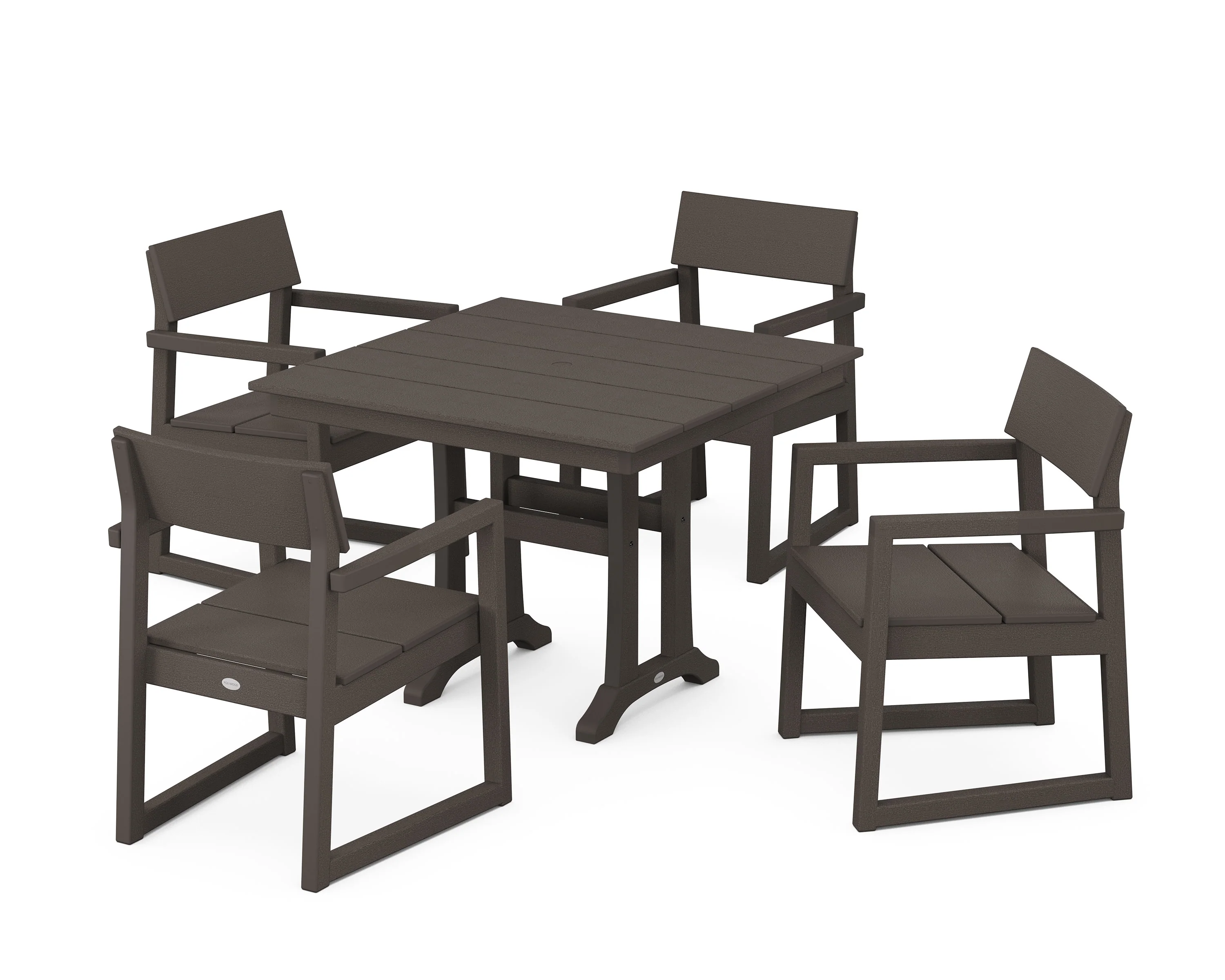 EDGE 5-Piece Farmhouse Dining Set With Trestle Legs - Image 4