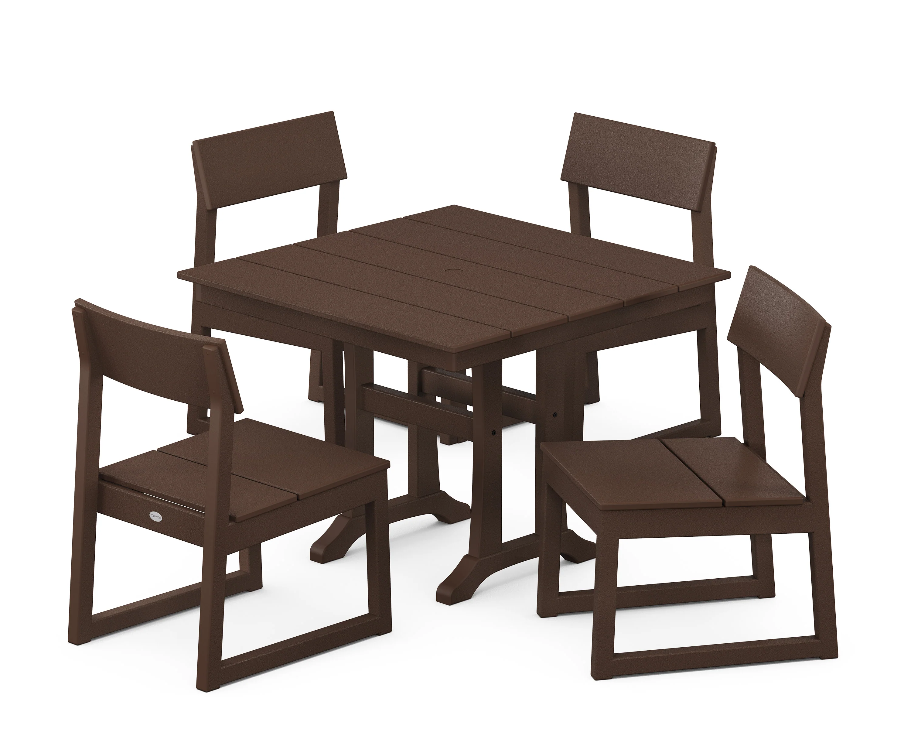 EDGE 5-Piece Farmhouse Trestle Side Chair Dining Set - Image 10