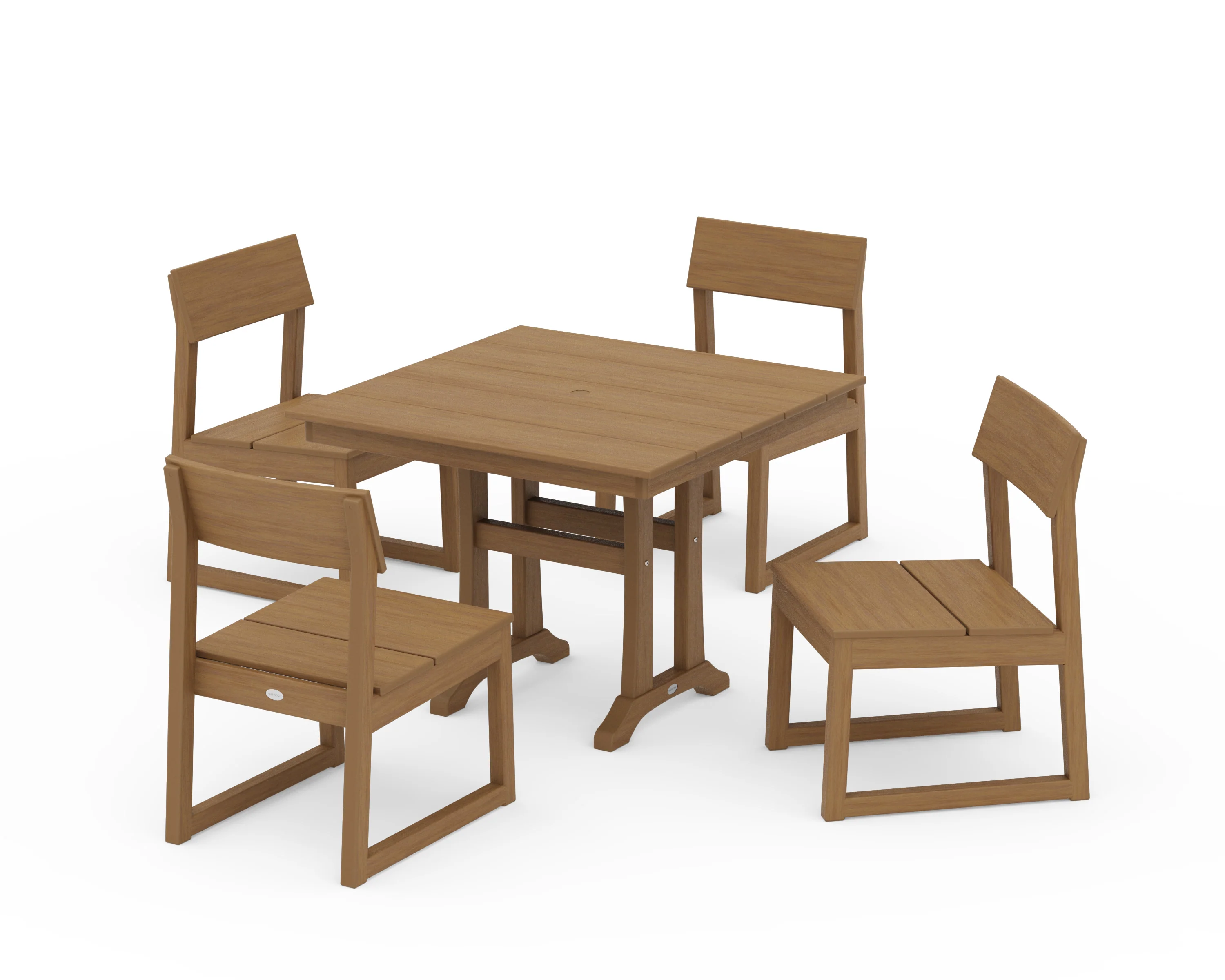 EDGE 5-Piece Farmhouse Trestle Side Chair Dining Set - Image 13