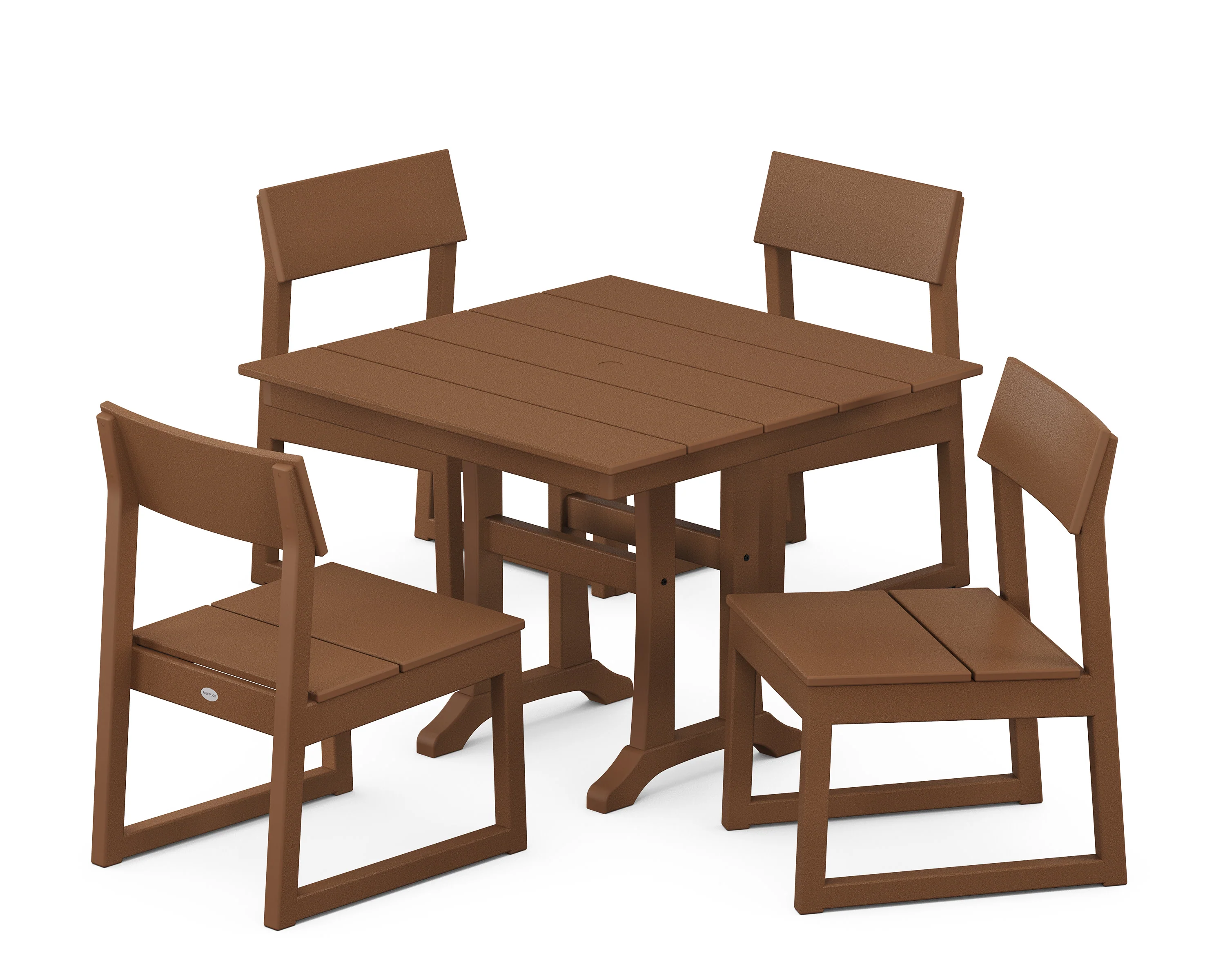 EDGE 5-Piece Farmhouse Trestle Side Chair Dining Set - Image 8