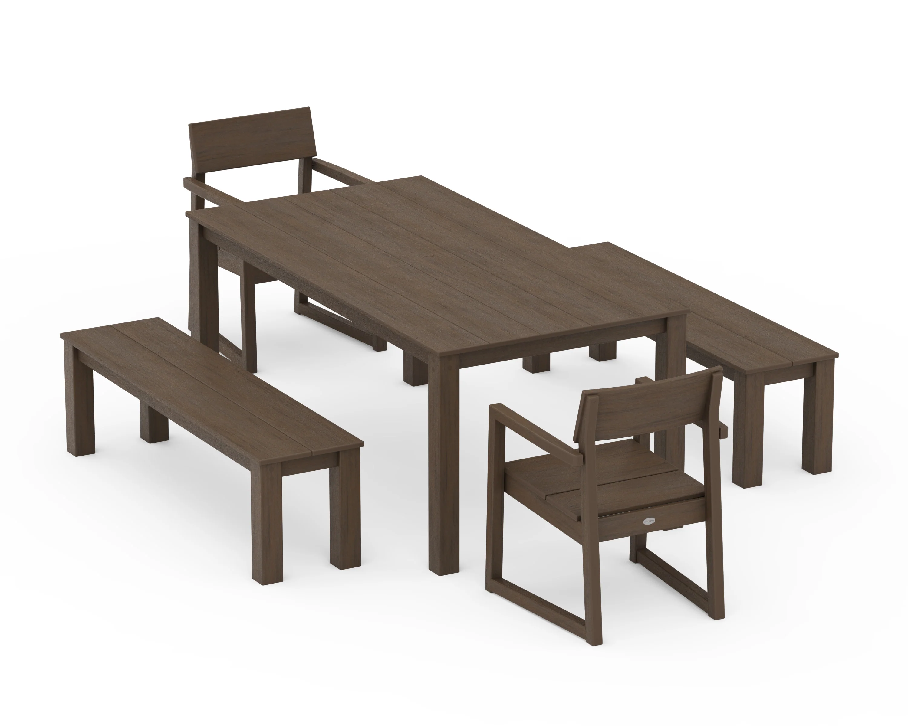 EDGE 5-Piece Parsons Dining Set with Benches - Image 11