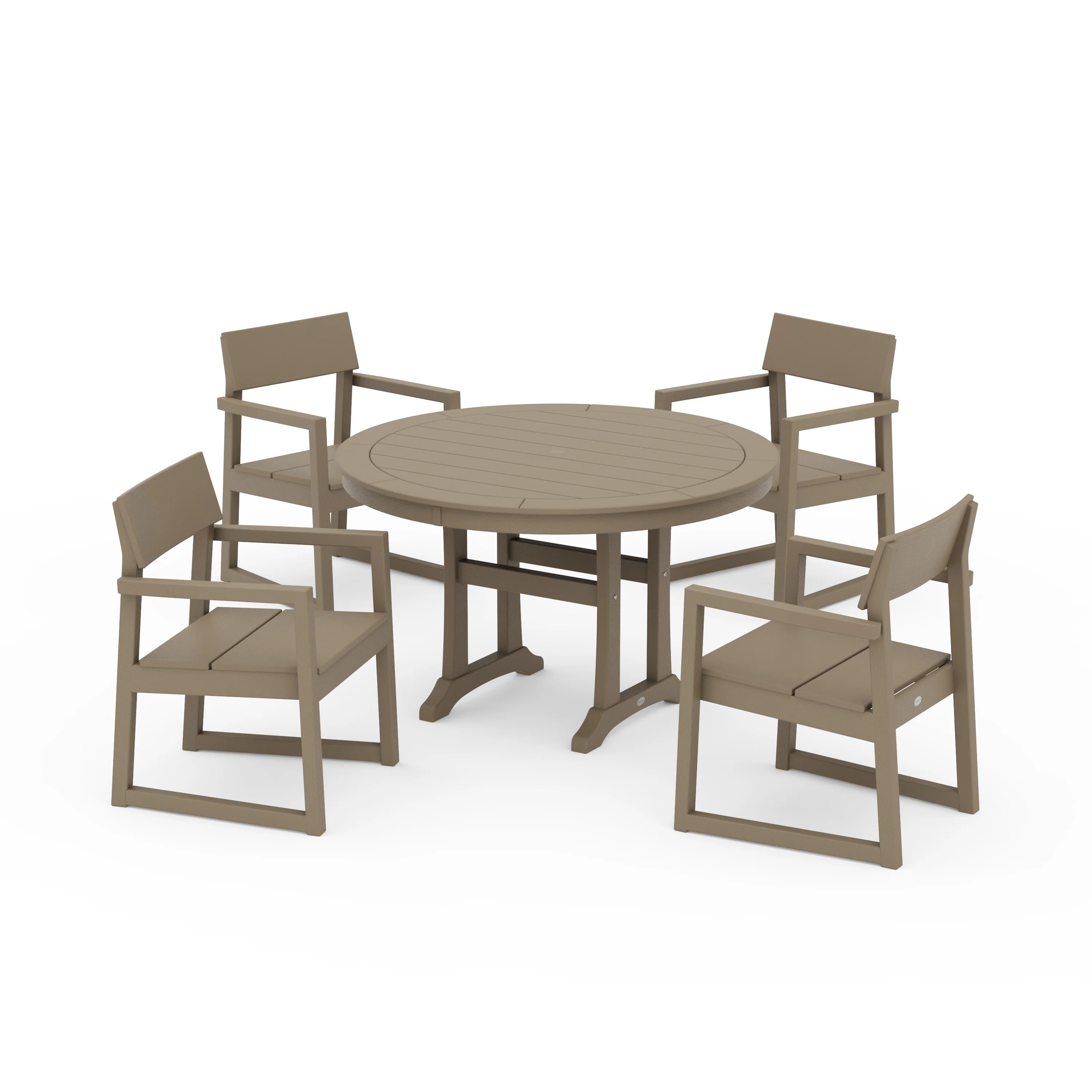 EDGE 5-Piece Round Dining Set with Trestle Legs - Image 11