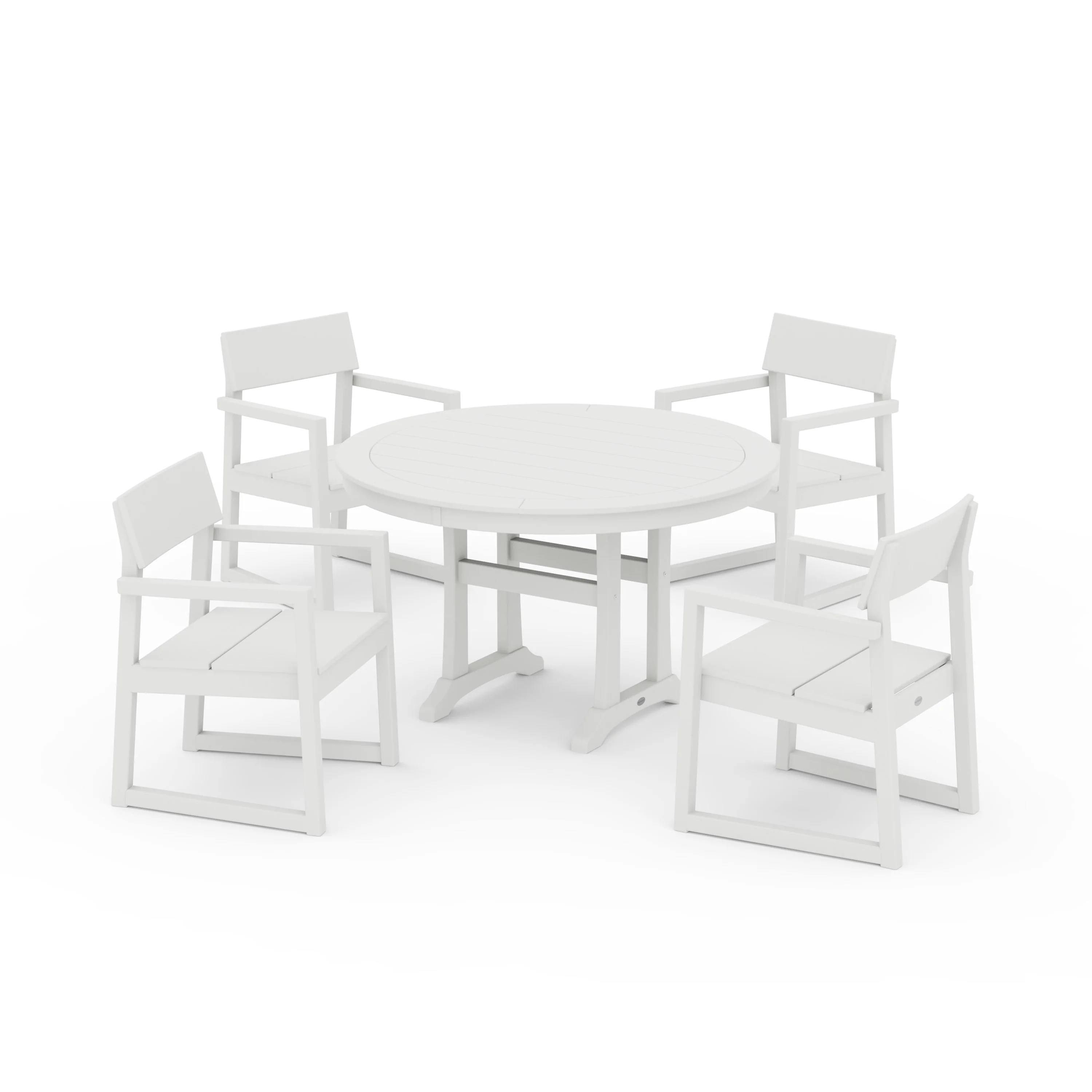 EDGE 5-Piece Round Dining Set with Trestle Legs - Image 7