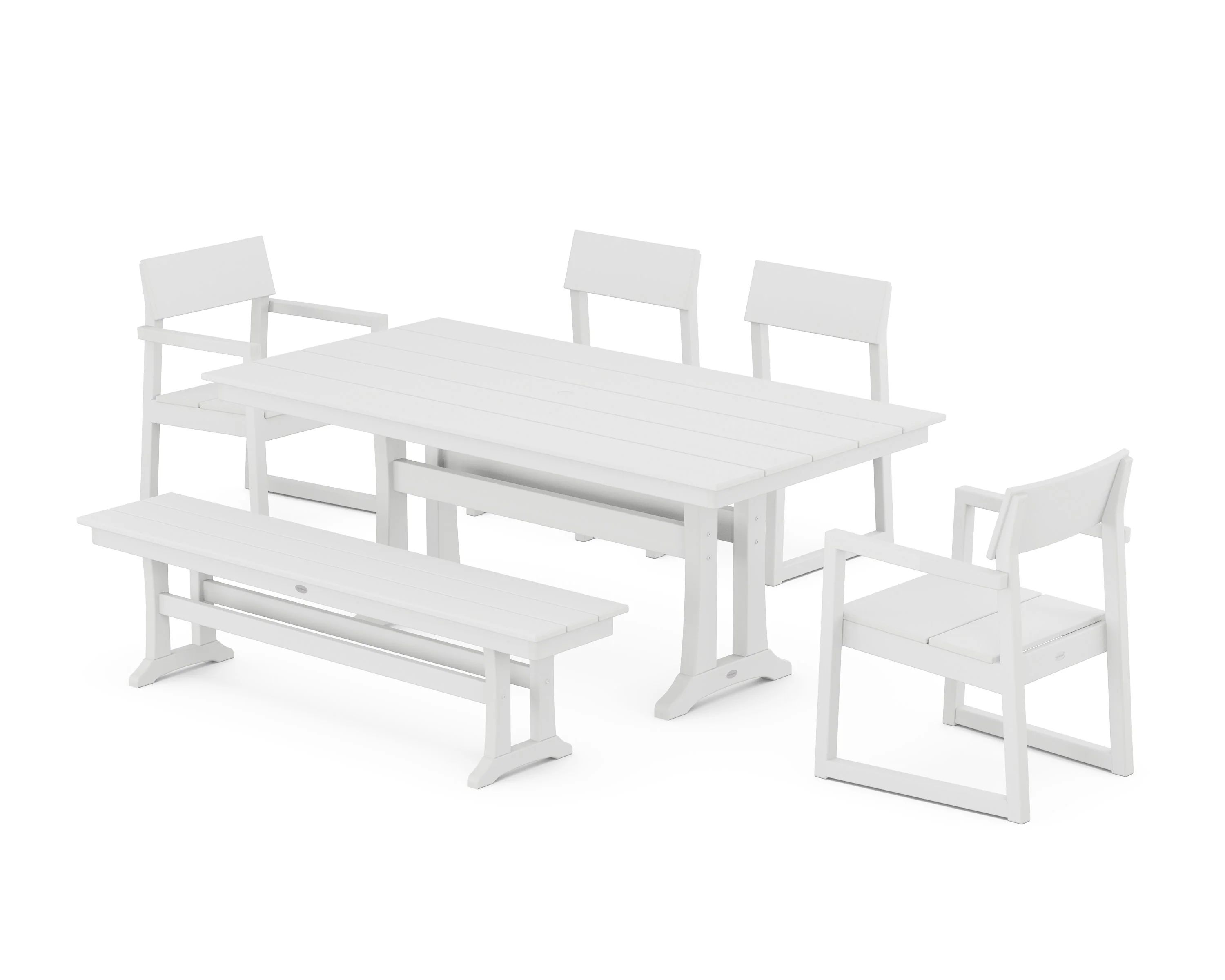 EDGE 6-Piece Farmhouse Dining Set With Trestle Legs - Image 10