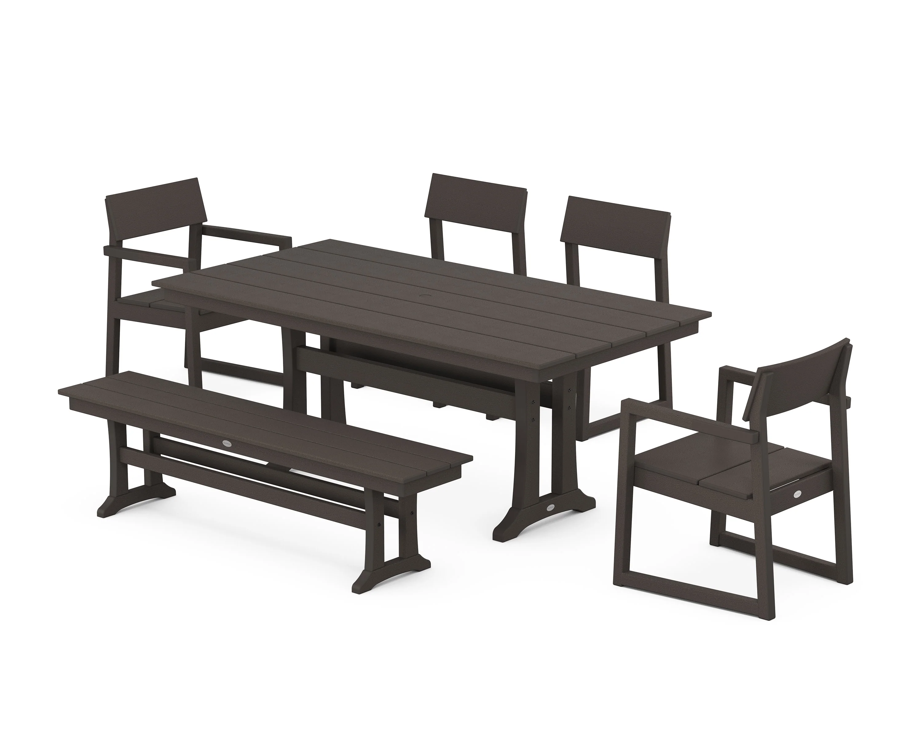 EDGE 6-Piece Farmhouse Dining Set With Trestle Legs - Image 11