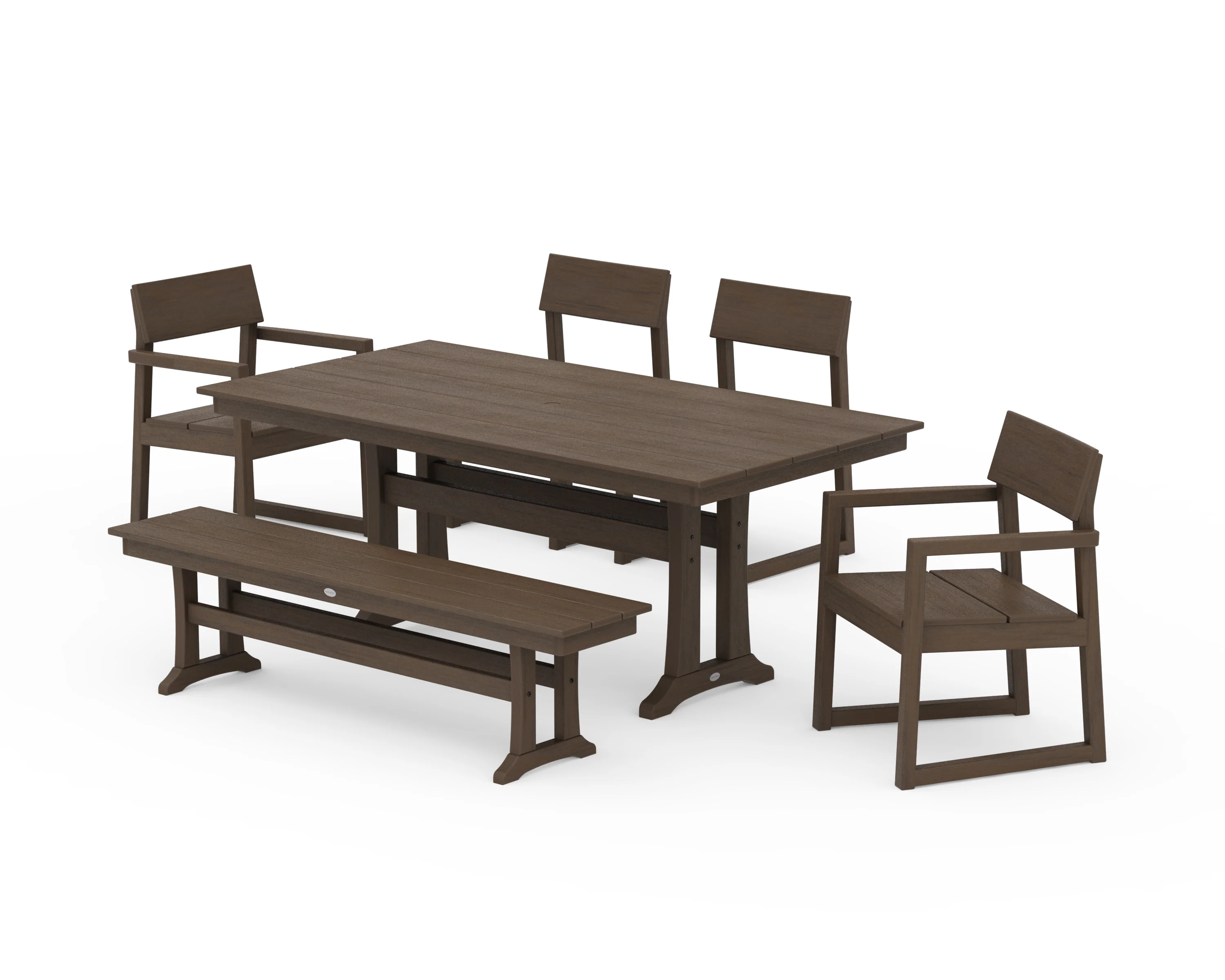 EDGE 6-Piece Farmhouse Dining Set With Trestle Legs - Image 14